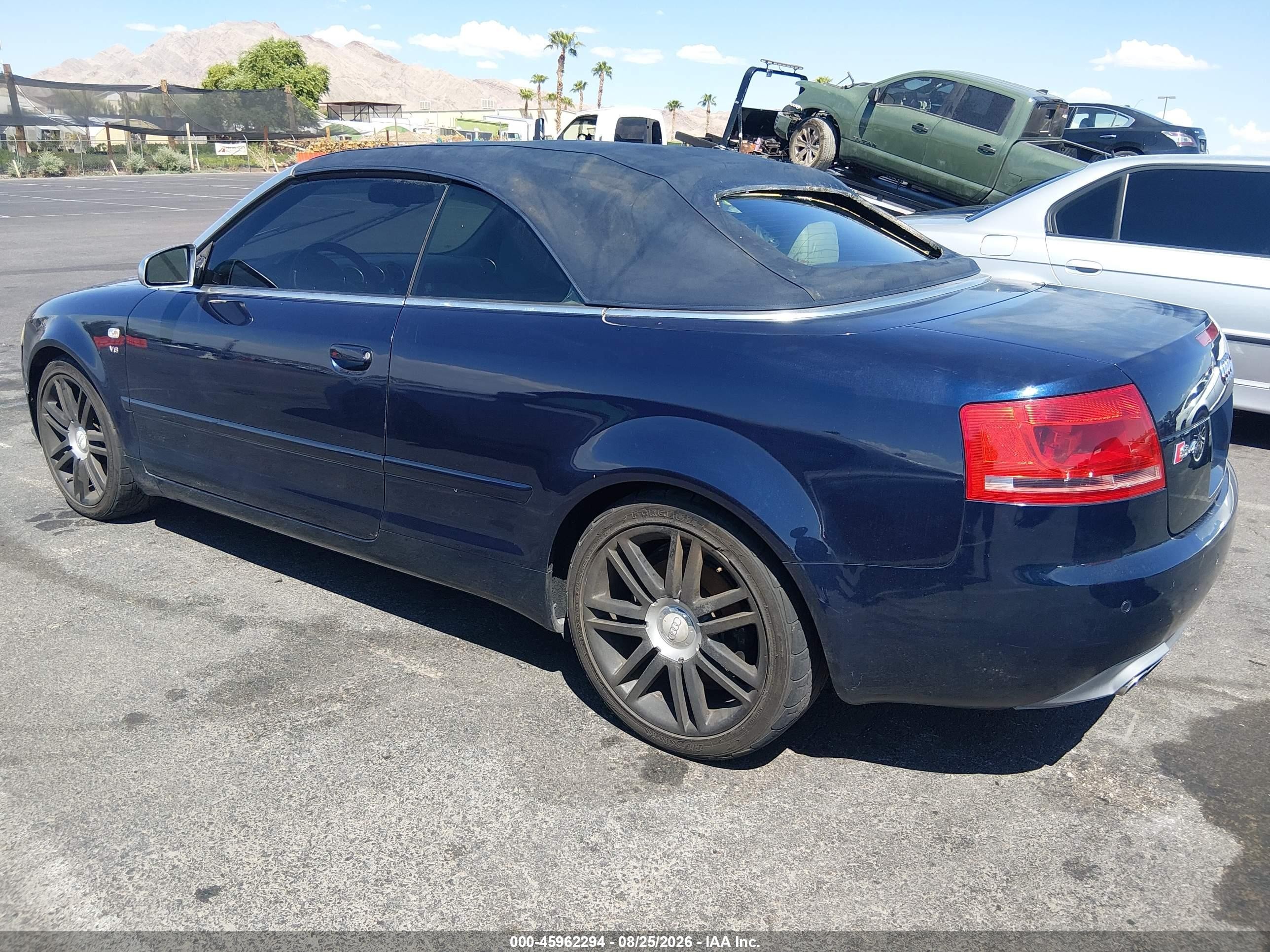 2007 Audi S4 Quattro Cabriolet Синий vin: WUARL48H27K900738