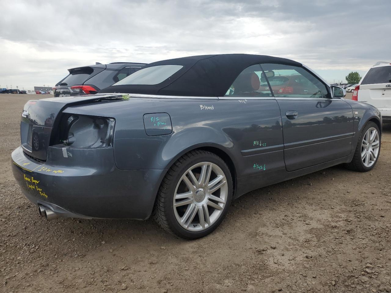 2007 Audi S4 Quattro Cabriolet Gray vin: WUARL48H27K901016