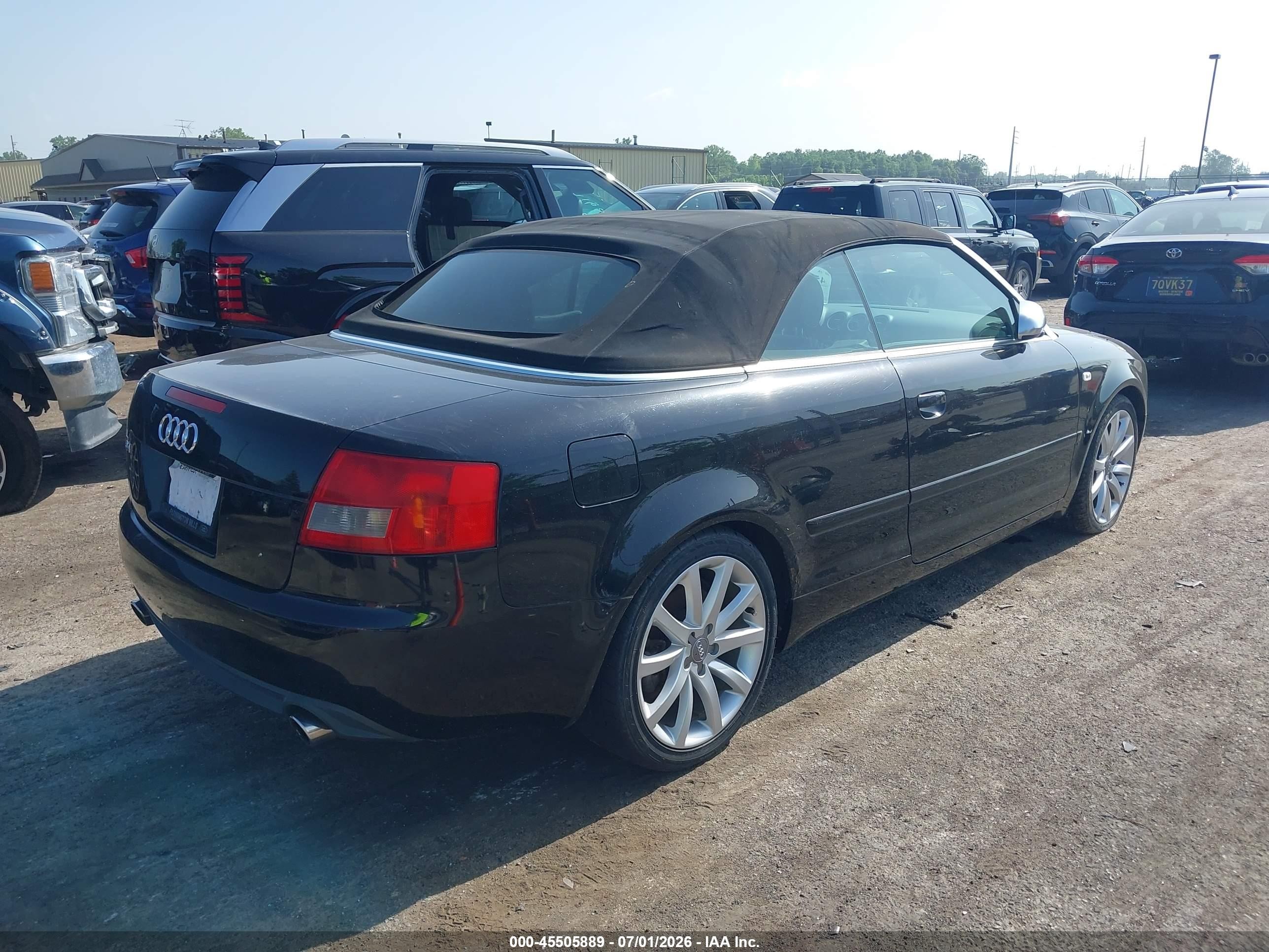 2004 Audi S4 Black vin: WUARL48H44K900526