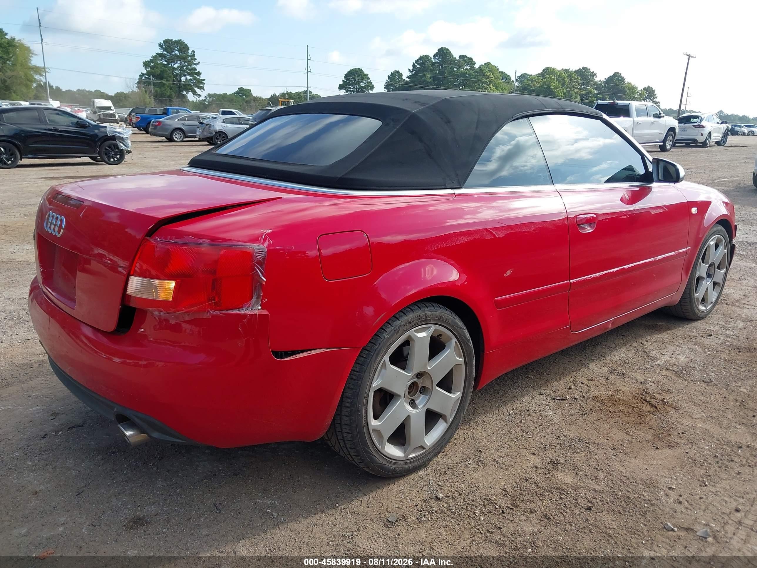 2005 Audi S4   Red vin: WUARL48H45K902178