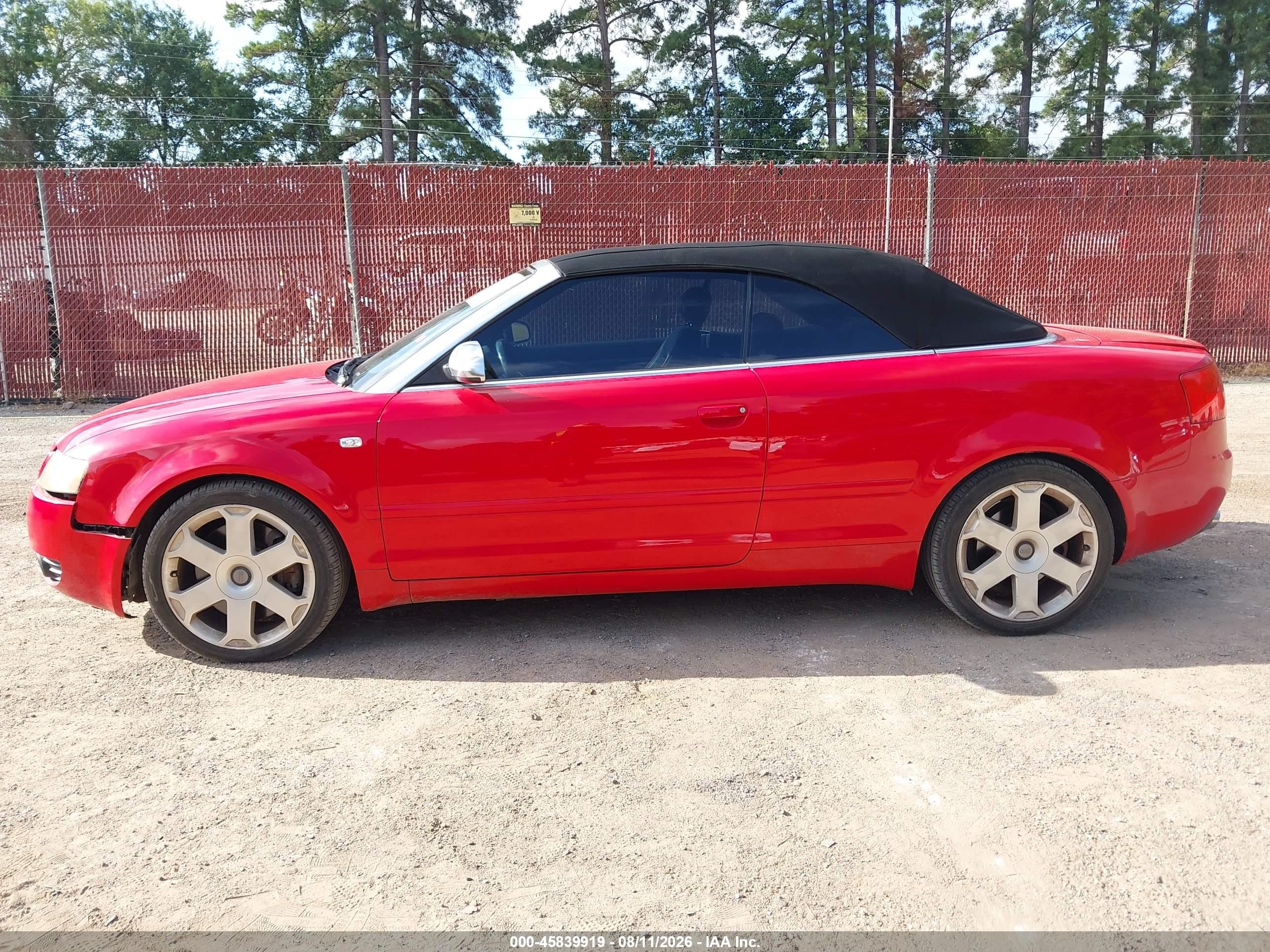 2005 Audi S4   Red vin: WUARL48H45K902178