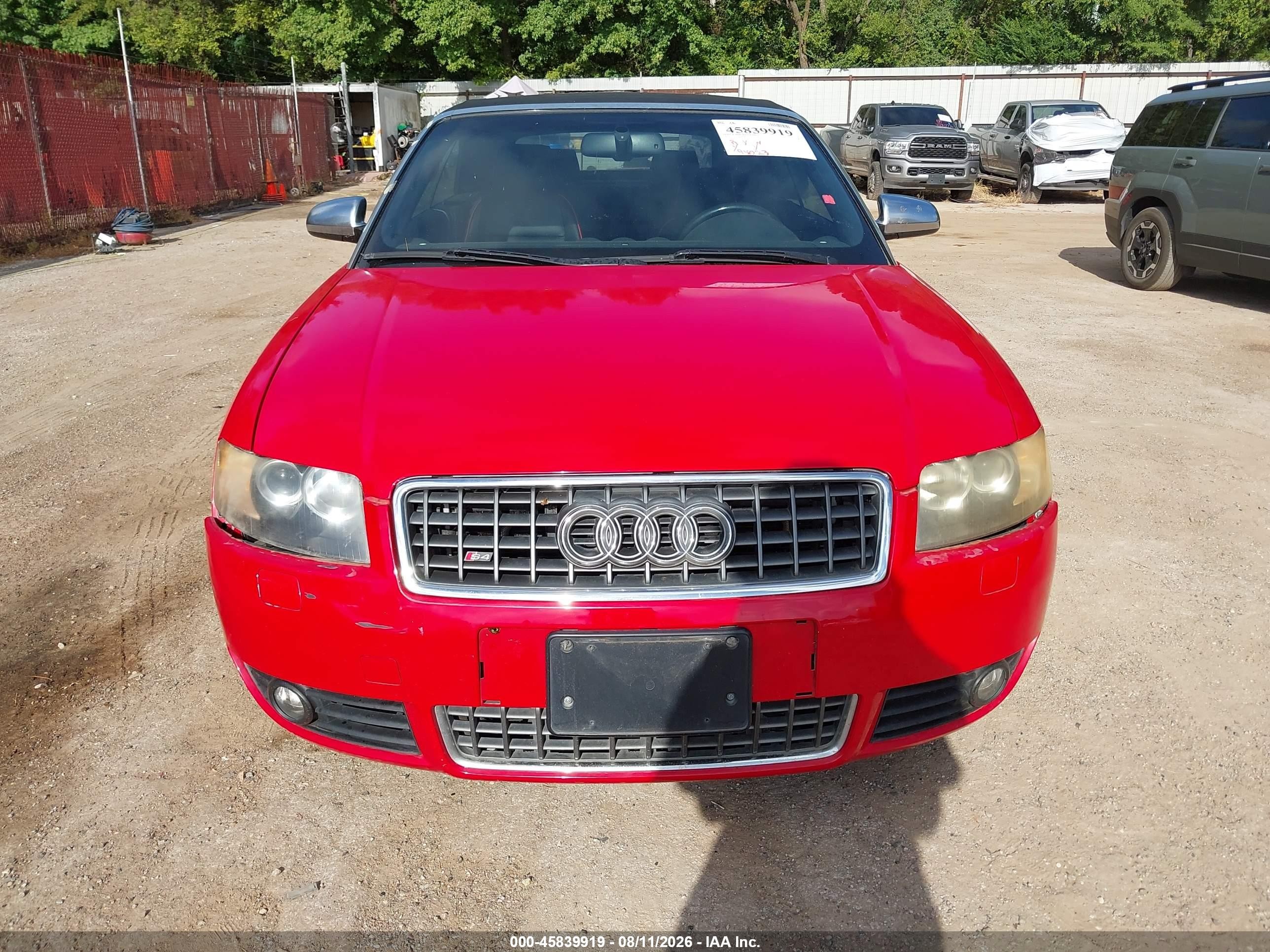 2005 Audi S4   Red vin: WUARL48H45K902178