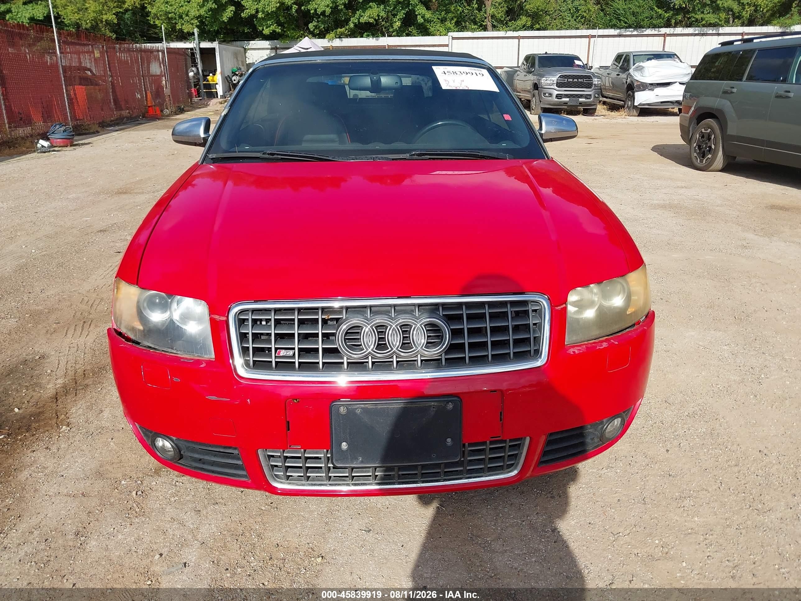 2005 Audi S4   Red vin: WUARL48H45K902178