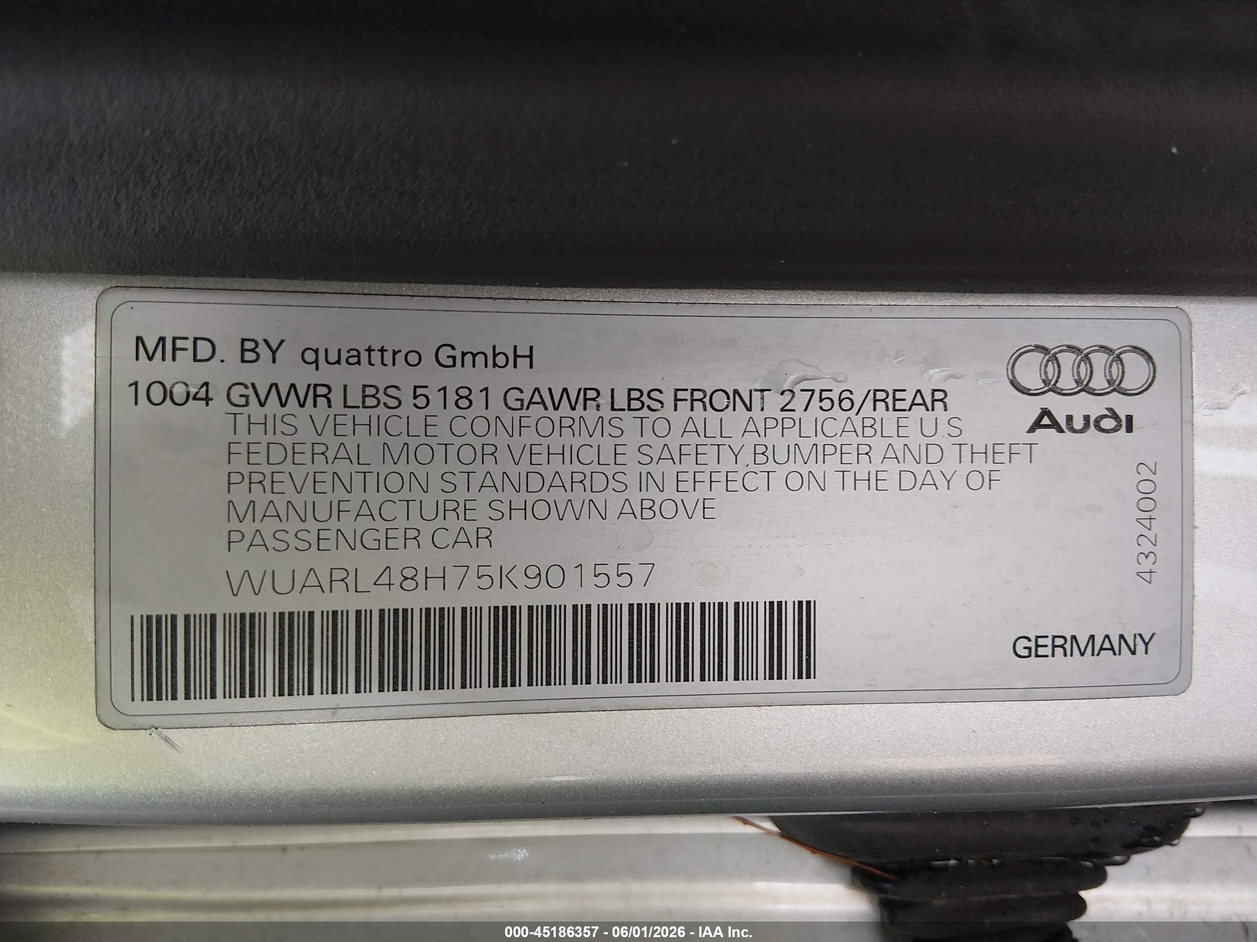 2005 Audi S4   Gray vin: WUARL48H75K901557
