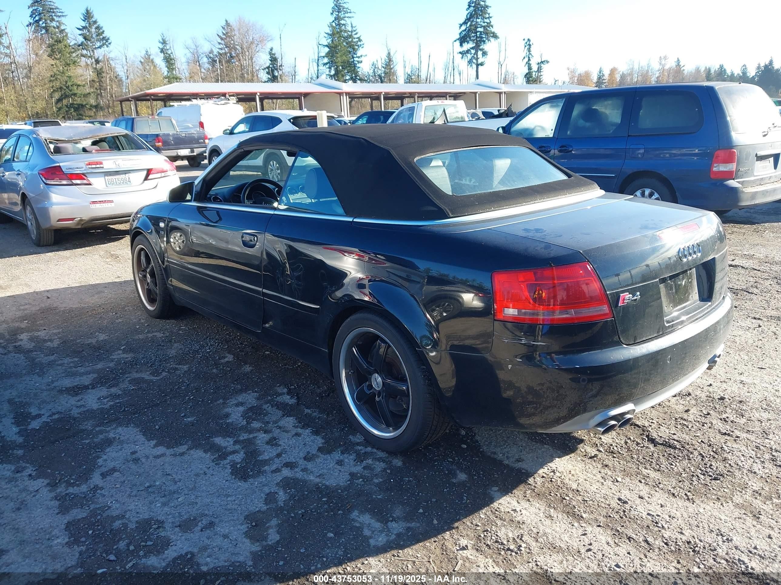 2007 Audi S4   Black vin: WUARL48HX7K901166
