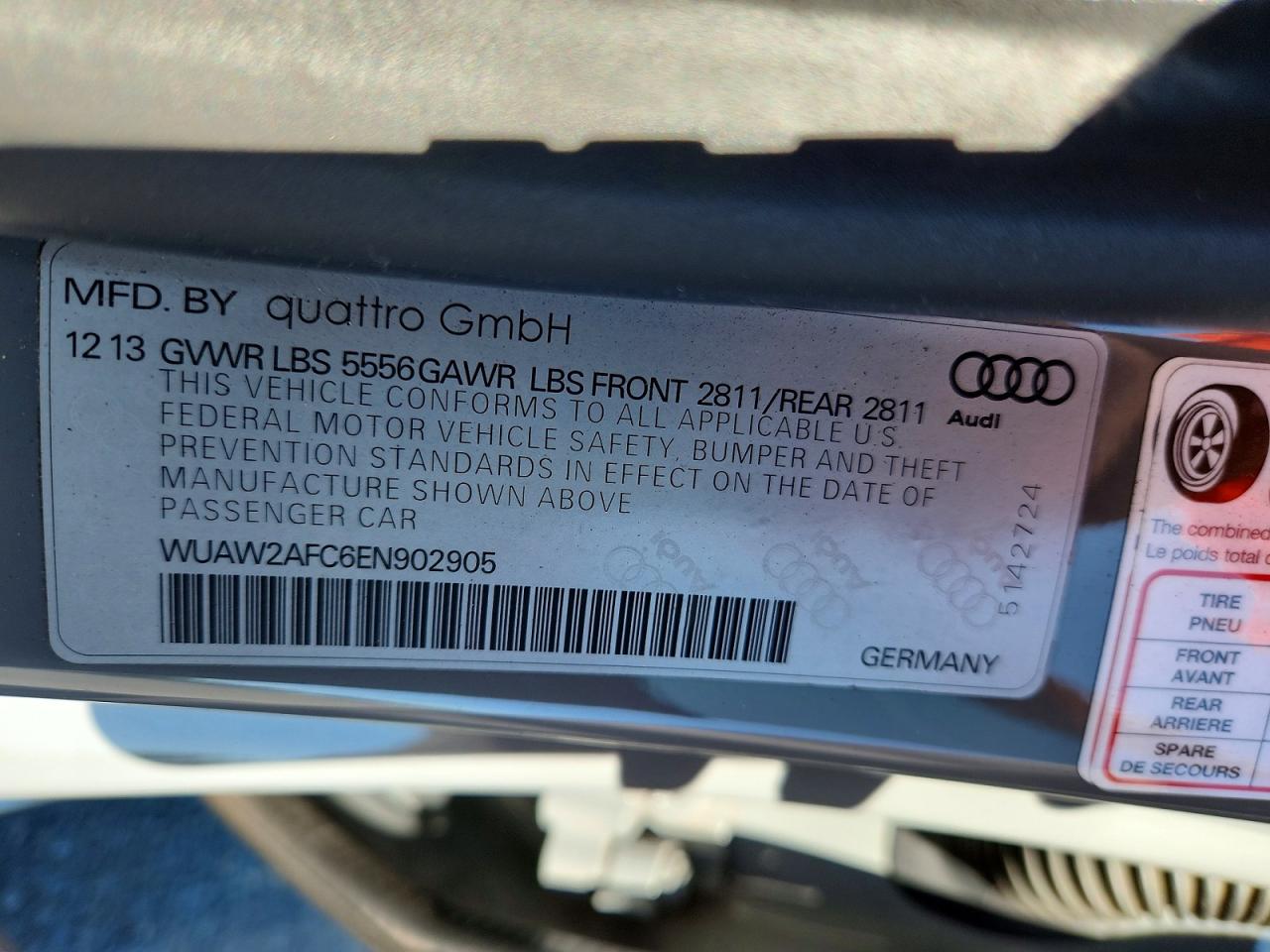 2014 Audi Rs7 Gray vin: WUAW2AFC6EN902905