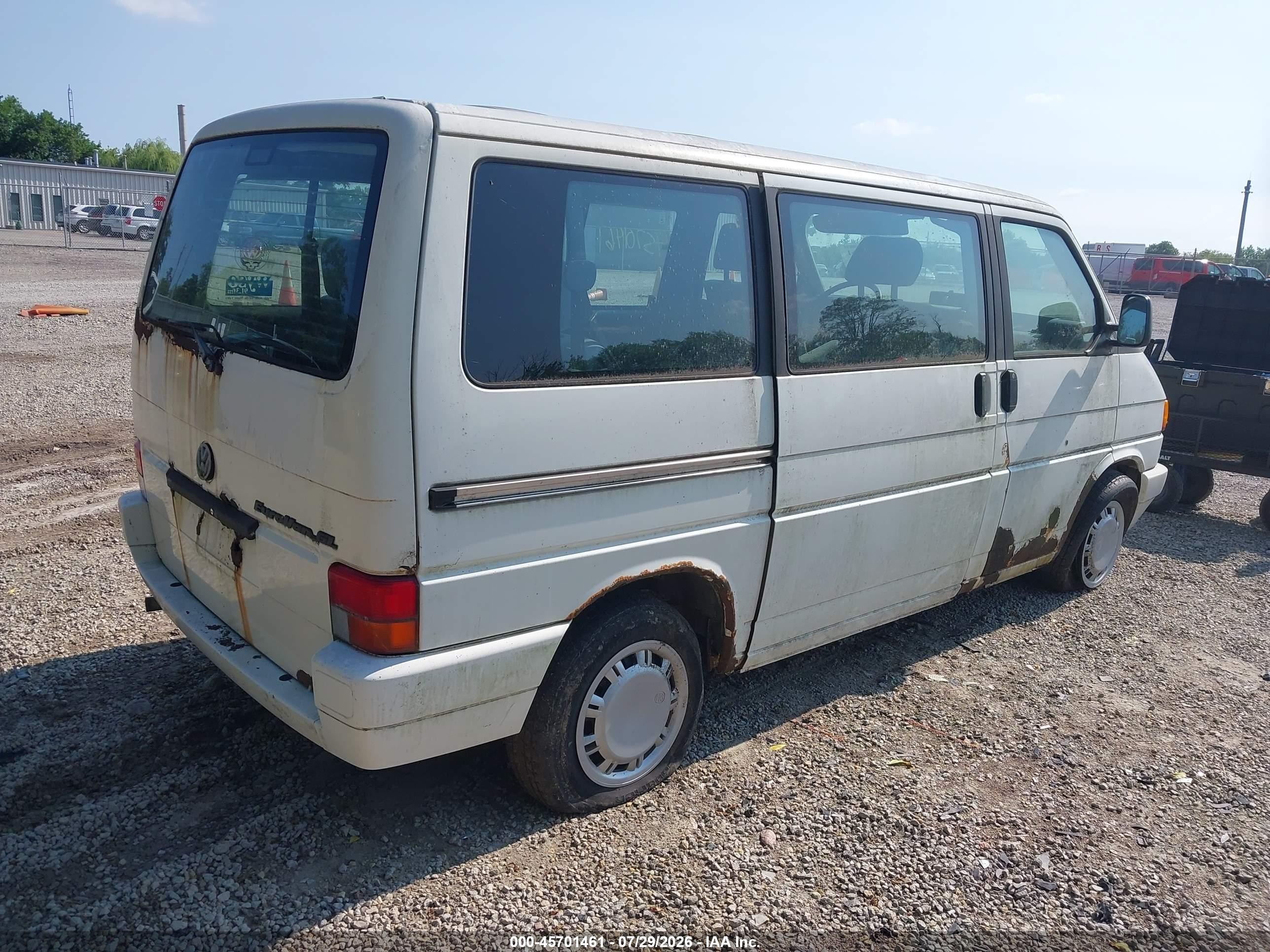 1993 Volkswagen Eurovan Gl White vin: WV2KC0704PH058566