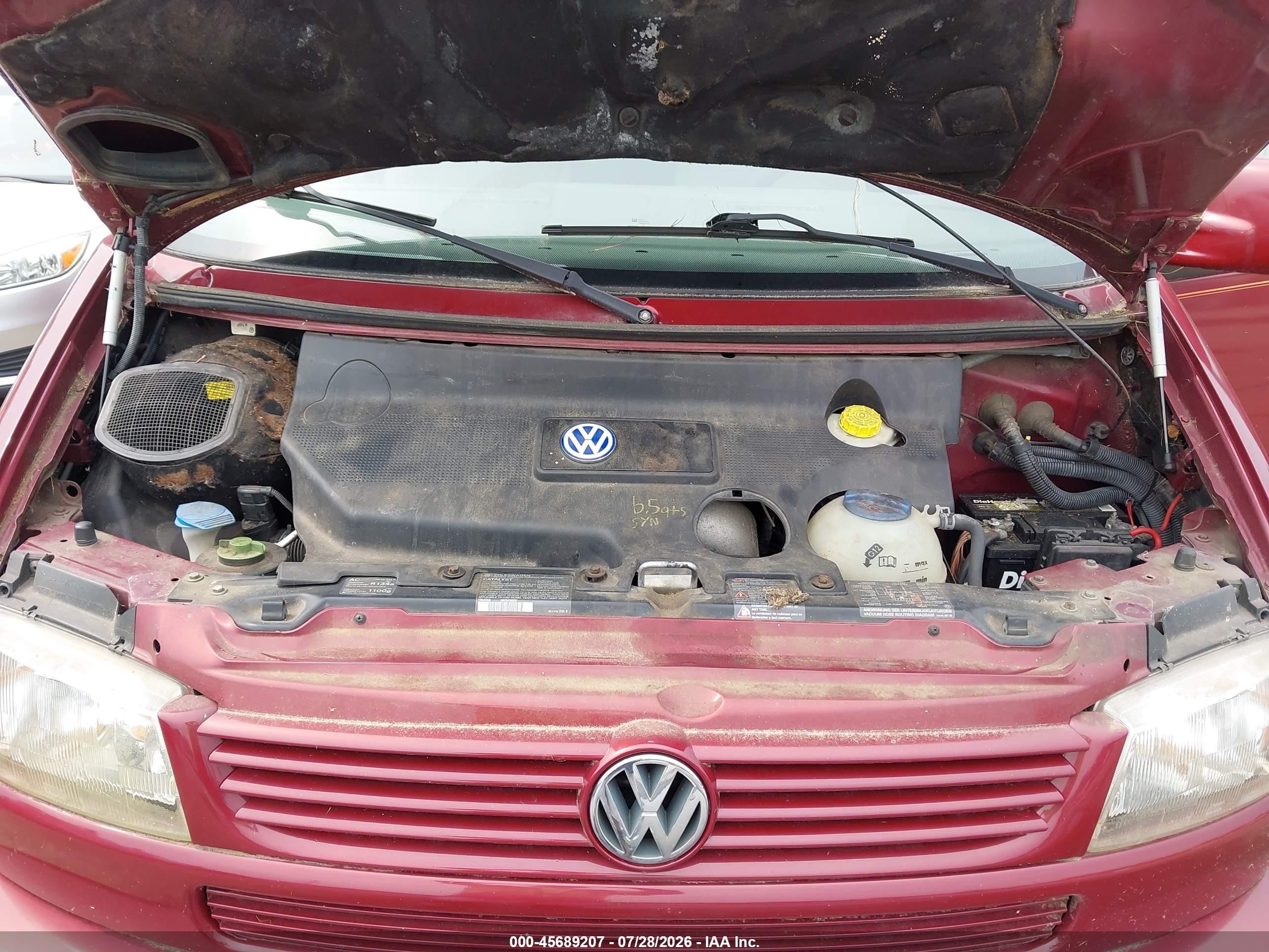 2002 Volkswagen Eurovan Mv Красный vin: WV2MB47022H091884