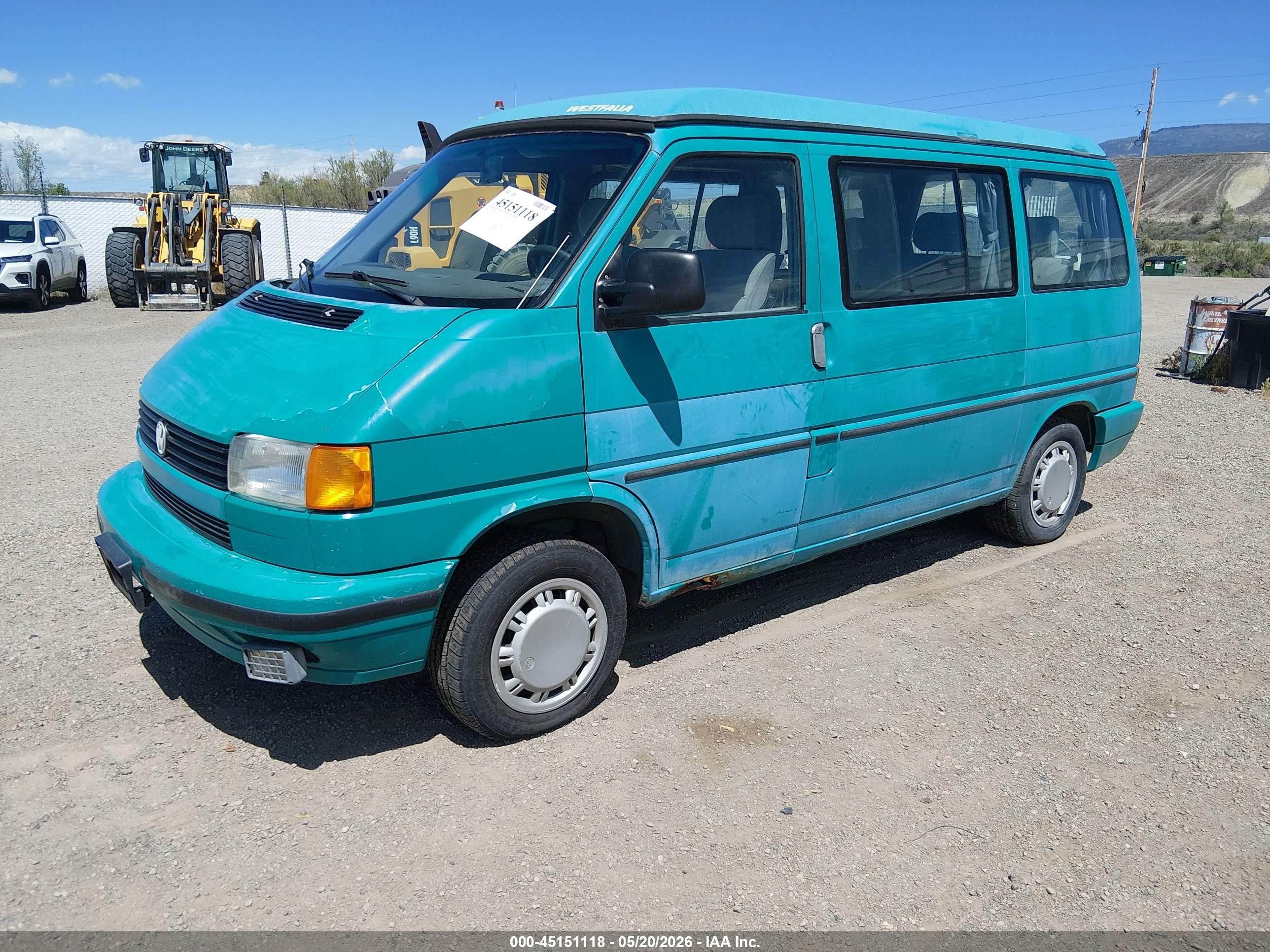 1993 Volkswagen Eurovan Mv Зеленый vin: WV2MC0702PH021251