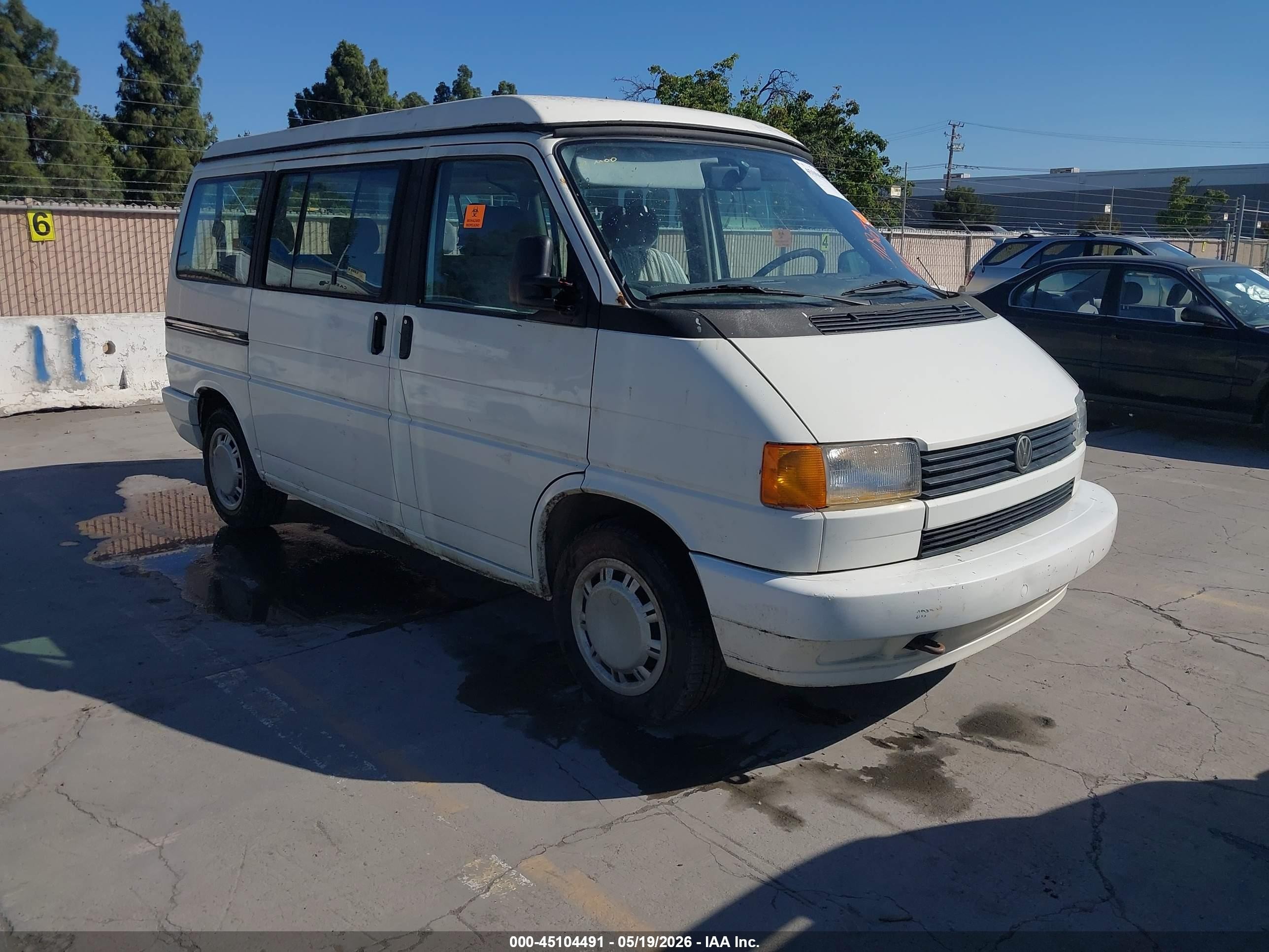1993 Volkswagen Eurovan Mv Белый vin: WV2MD0705PH033374