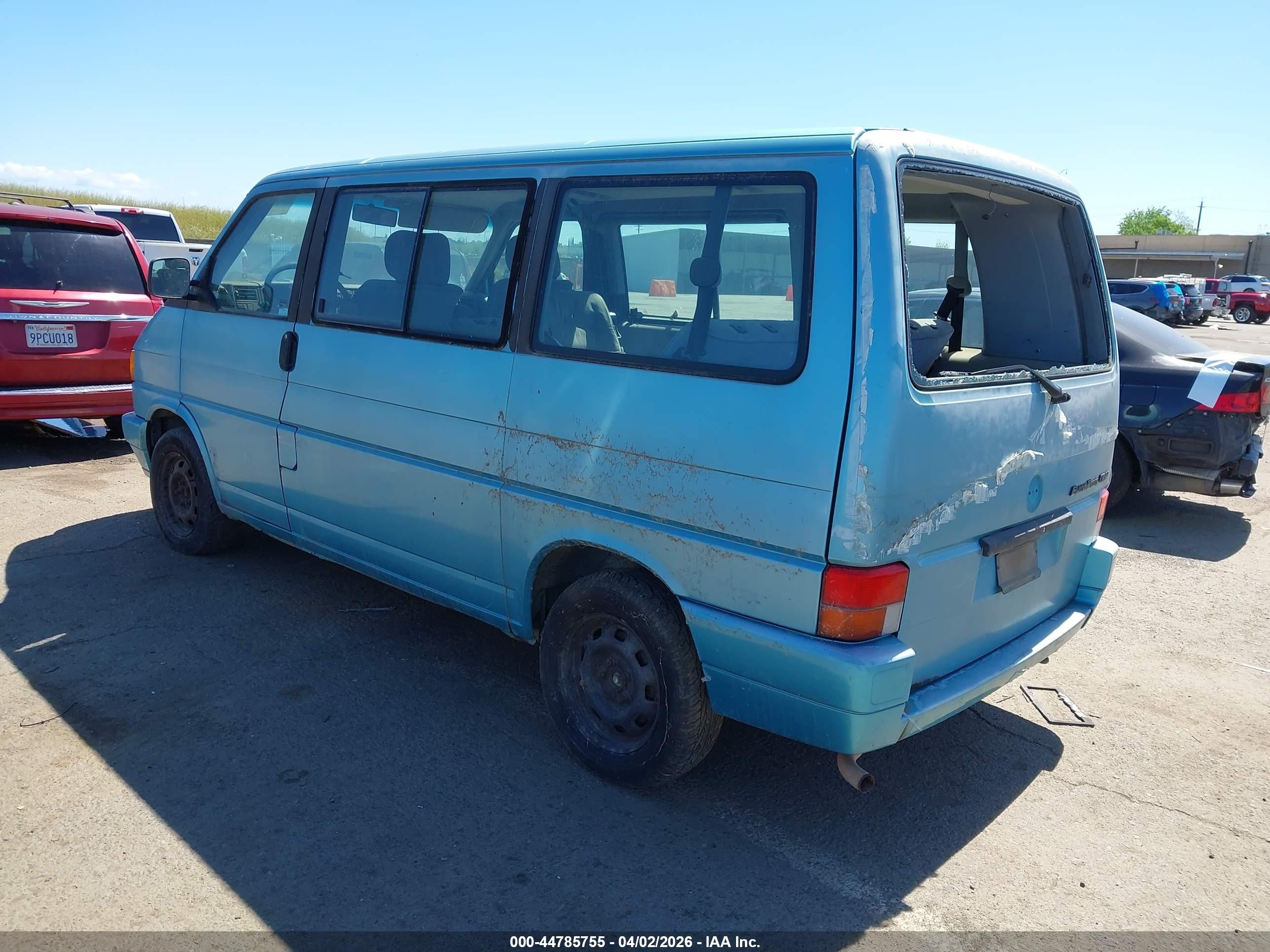 1993 Volkswagen Eurovan Mv Blue vin: WV2MD0707PH031576