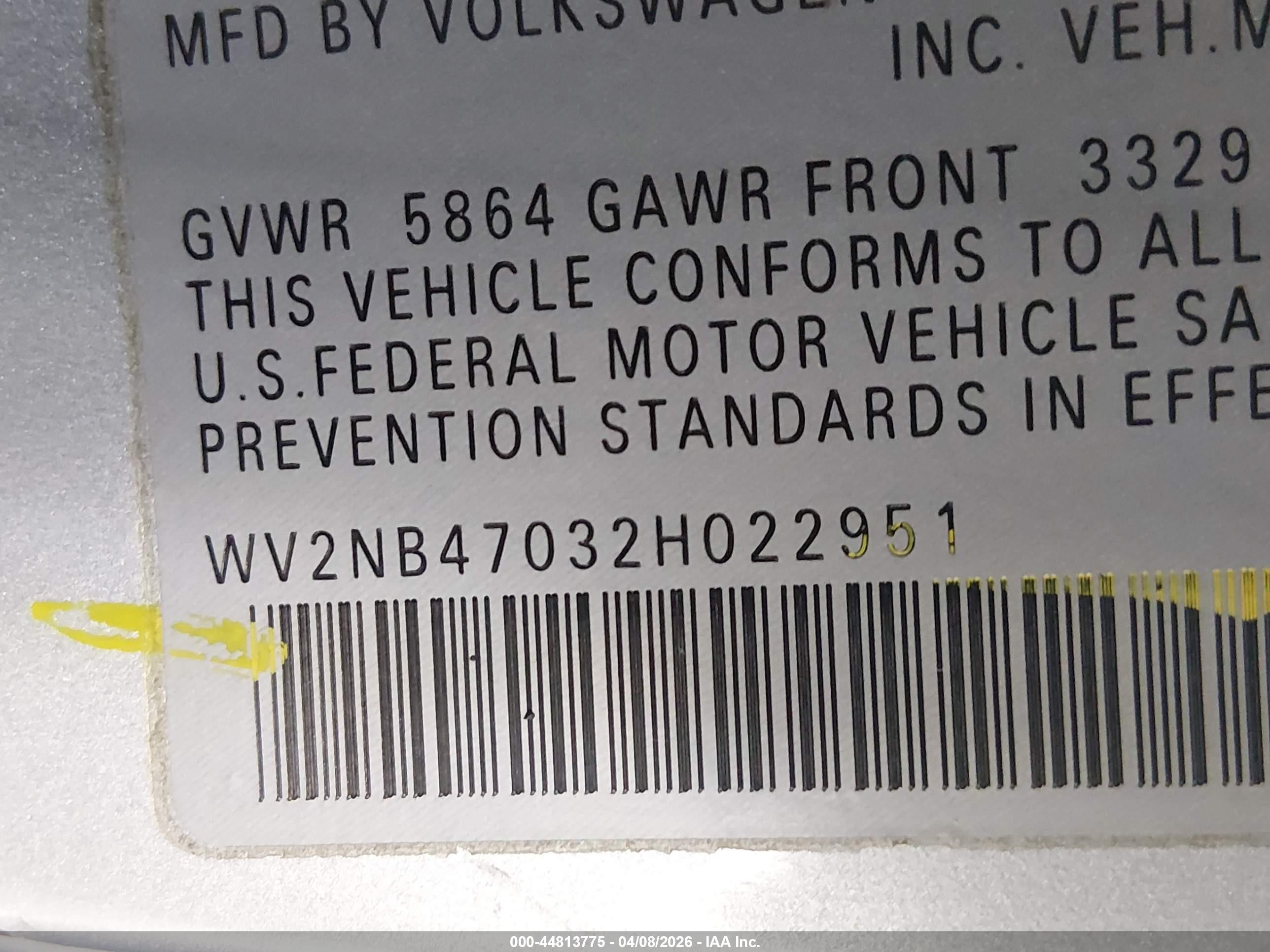 2002 Volkswagen Eurovan Mv Silver vin: WV2NB47032H022951