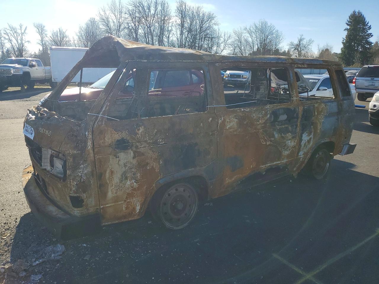 1991 Volkswagen Vanagon Bus Пожар vin: WV2YB0256MG000217