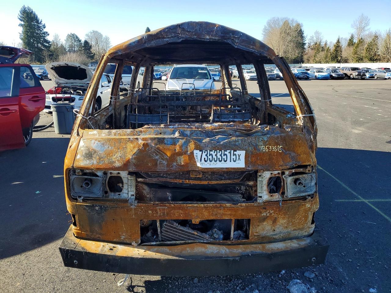 1991 Volkswagen Vanagon Bus Burn vin: WV2YB0256MG000217