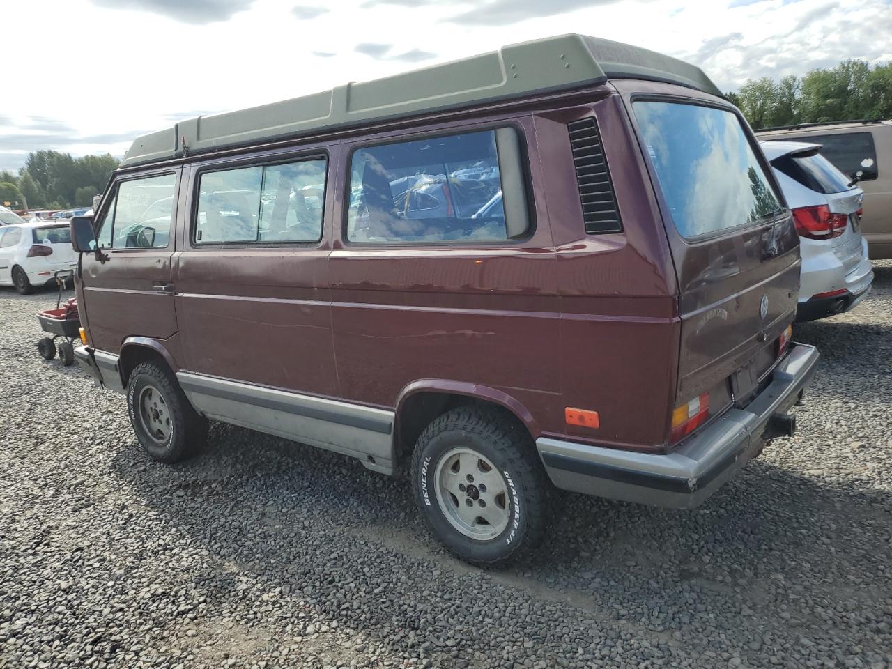 1991 Volkswagen Vanagon Bus Бордовый vin: WV2YB0256MG008995