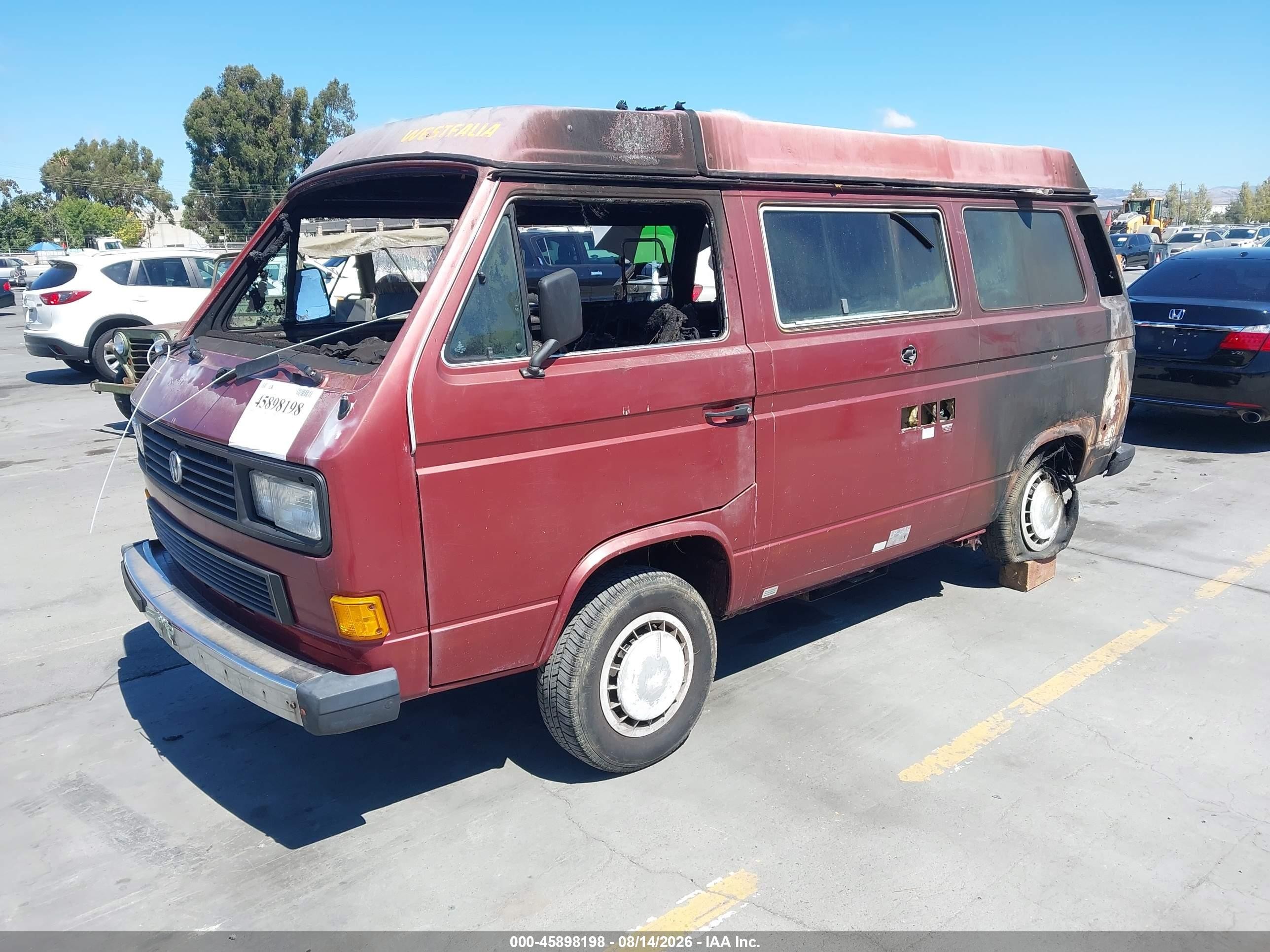 1987 Volkswagen Vanagon Campmobile Maroon vin: WV2ZB0253HH004763