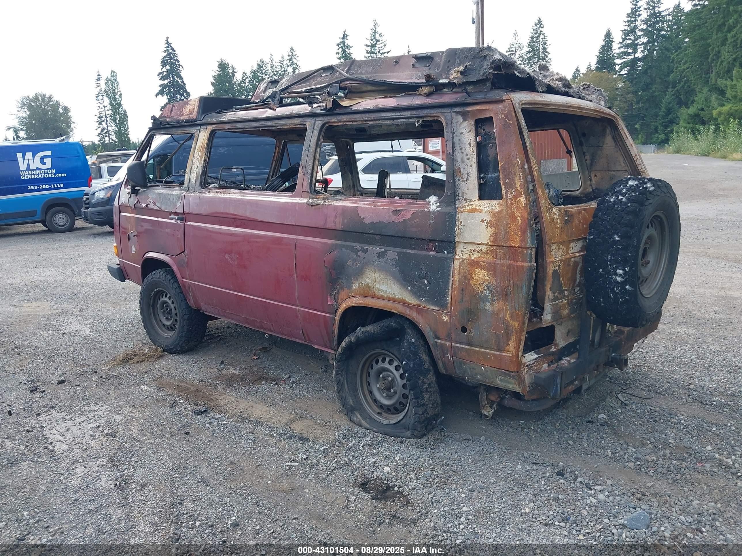 1987 Volkswagen Vanagon Campmobile Burgundy vin: WV2ZB0256HH047896