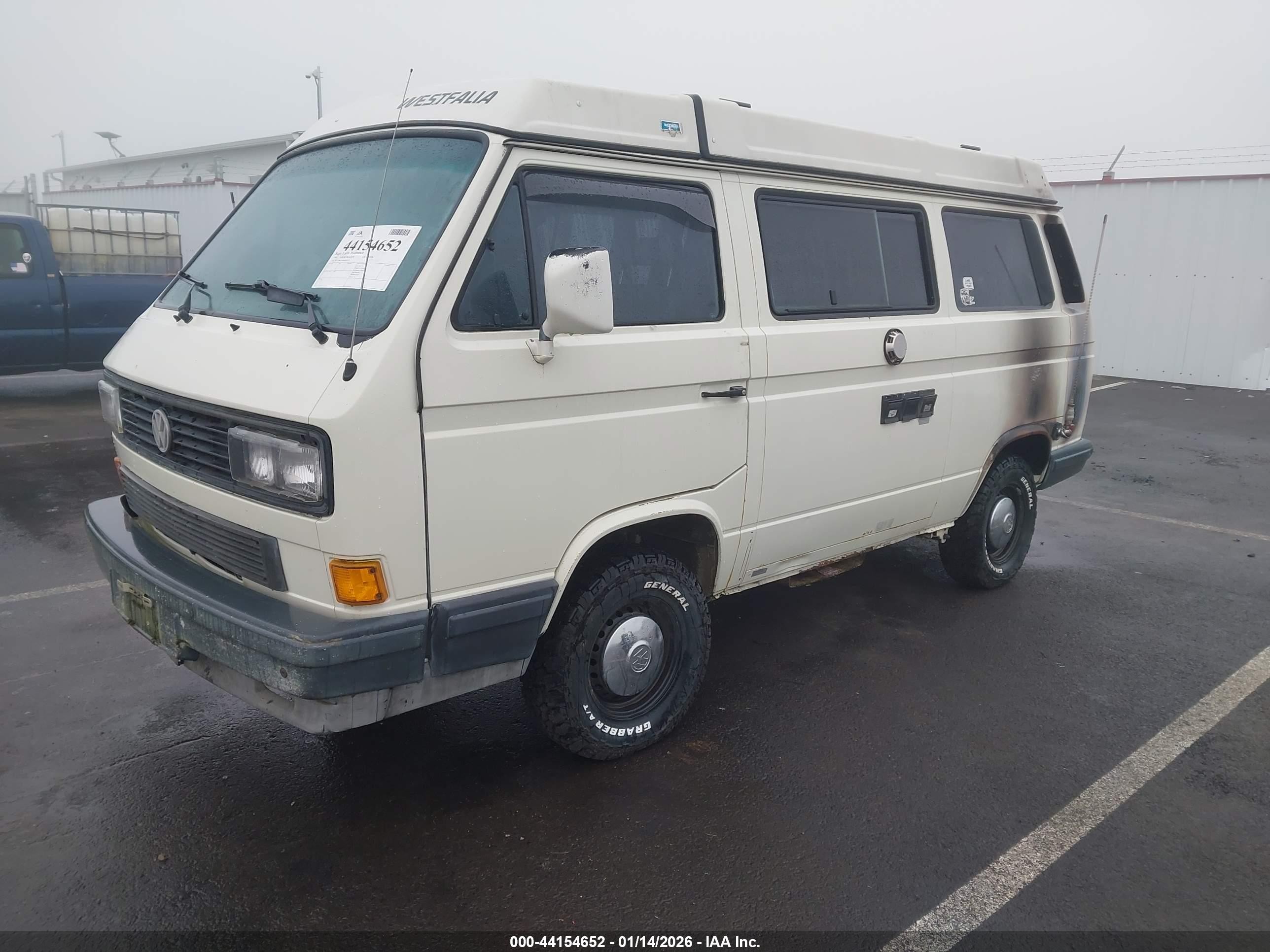 1991 Volkswagen Vanagon Campmobile White vin: WV2ZB0258MH001075