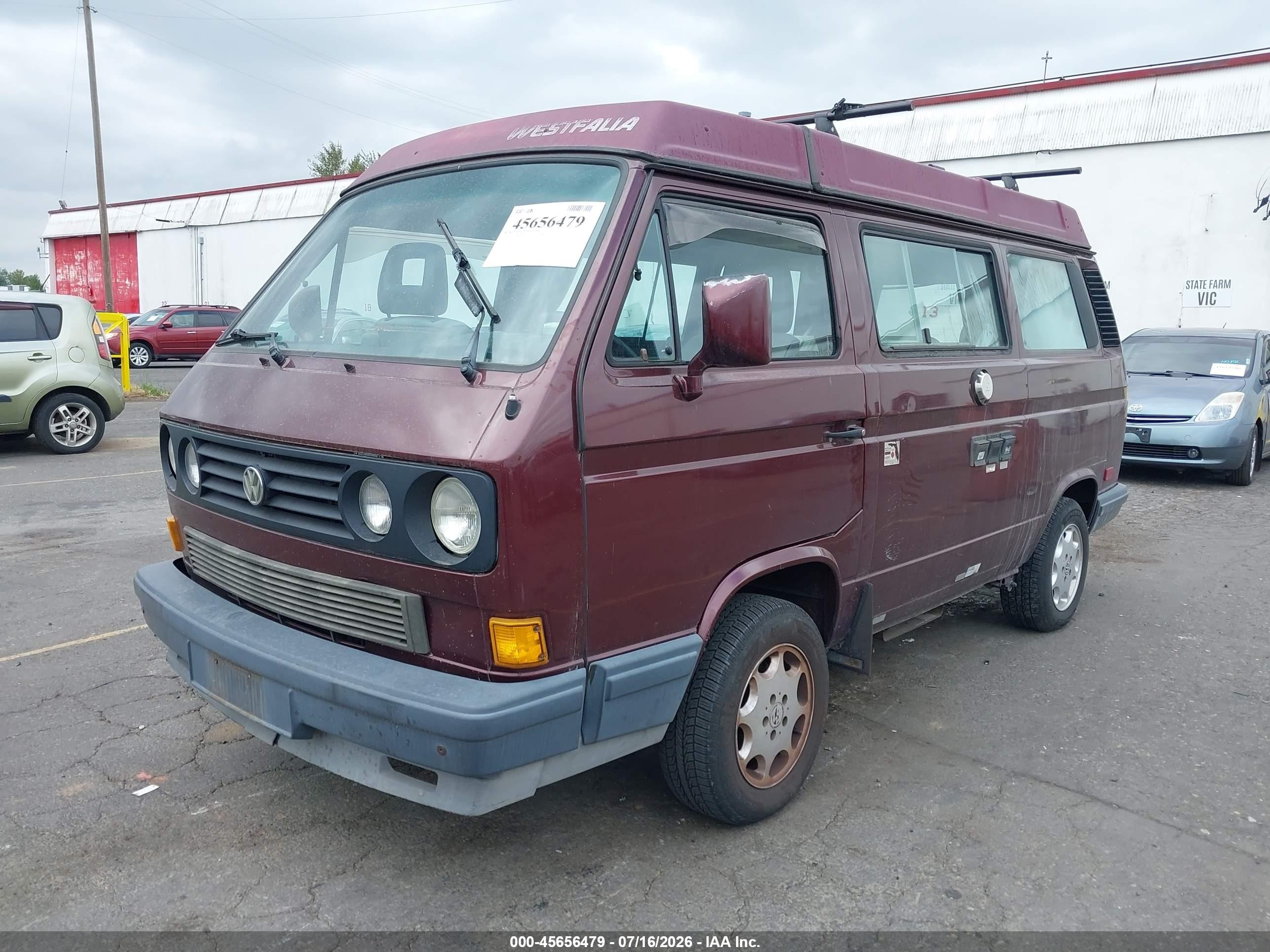 1991 Volkswagen Vanagon Campmobile Бордовый vin: WV2ZB0259MG006808