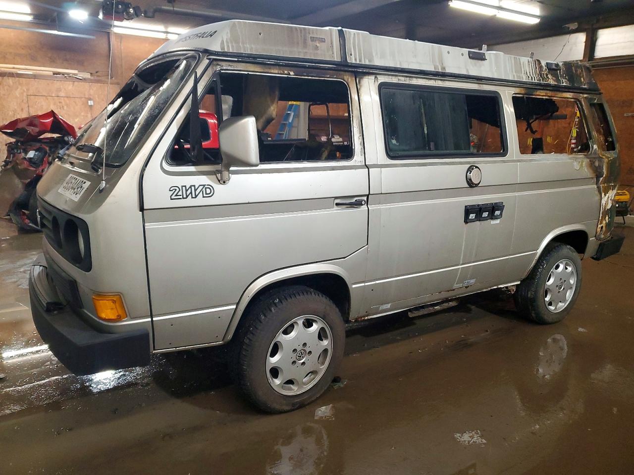 1991 Volkswagen Vanagon Campmobile Пожар vin: WV2ZB025XMG008583