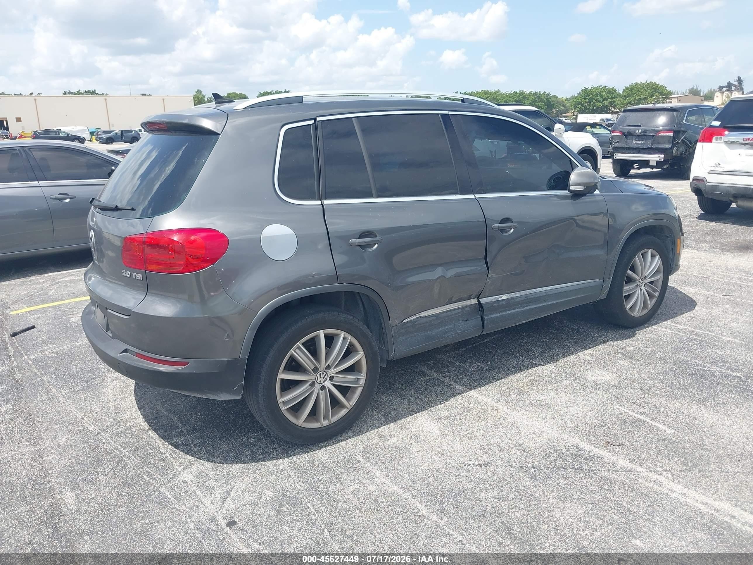 2013 Volkswagen Tiguan Se Gray vin: WVGAV3AX1DW571563