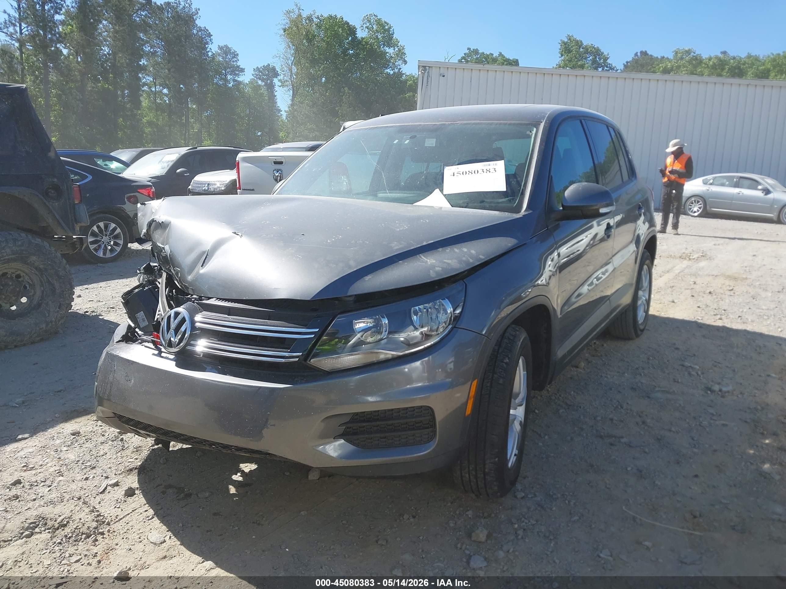 2013 Volkswagen Tiguan S Серый vin: WVGAV3AX1DW608286