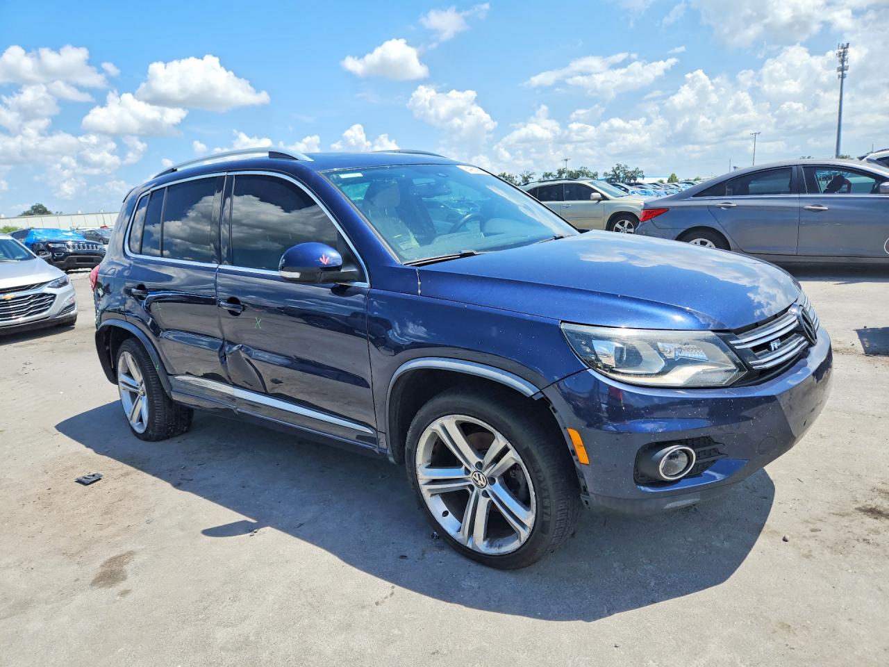2014 Volkswagen Tiguan S Blue vin: WVGAV3AX1EW081142