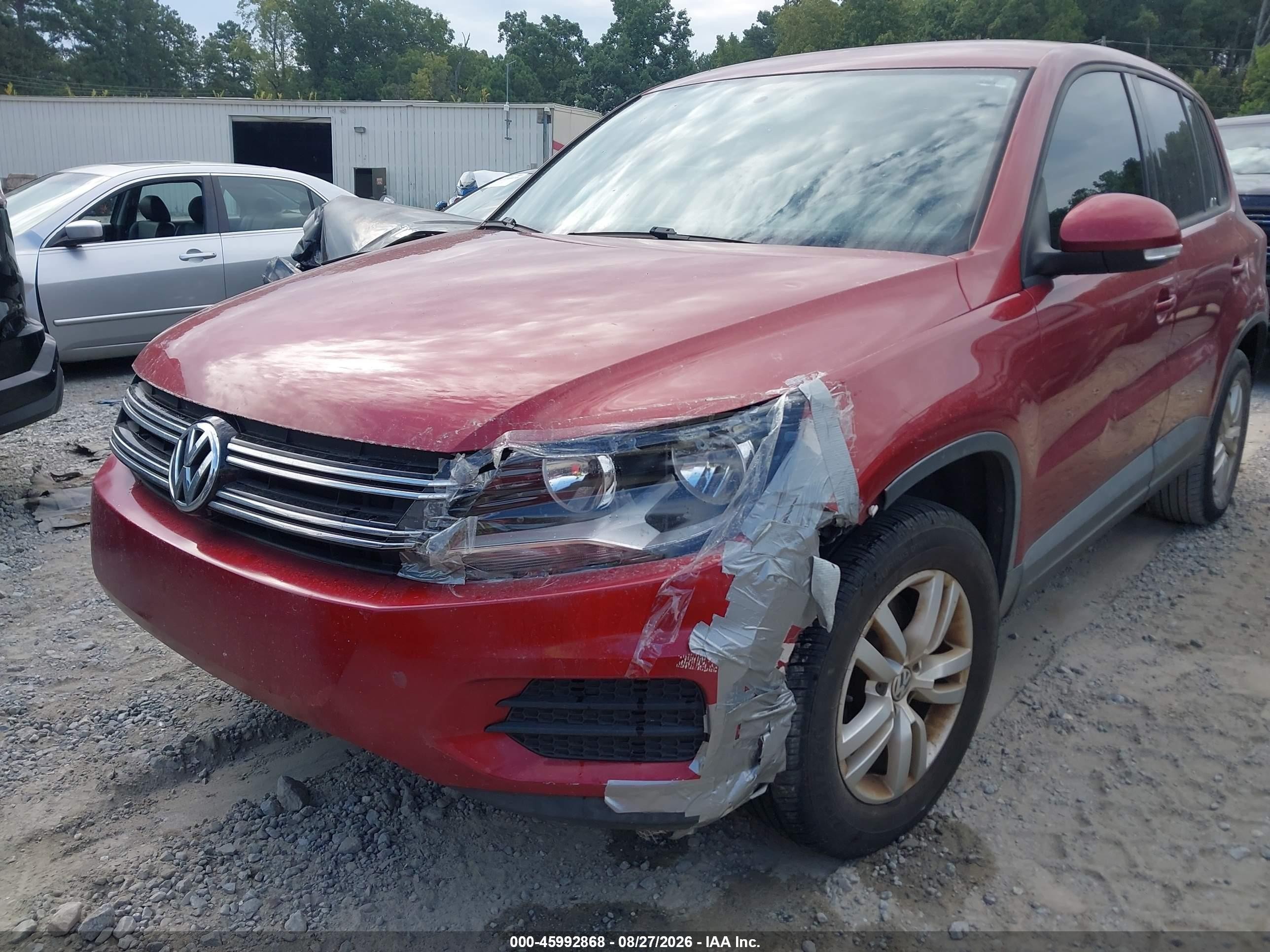 2014 Volkswagen Tiguan S Red vin: WVGAV3AX1EW110221