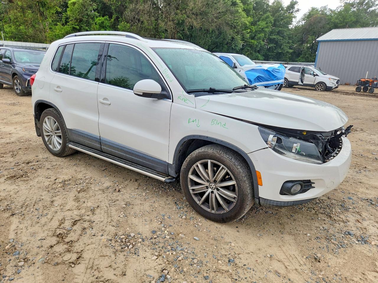 2014 Volkswagen Tiguan S White vin: WVGAV3AX1EW540878