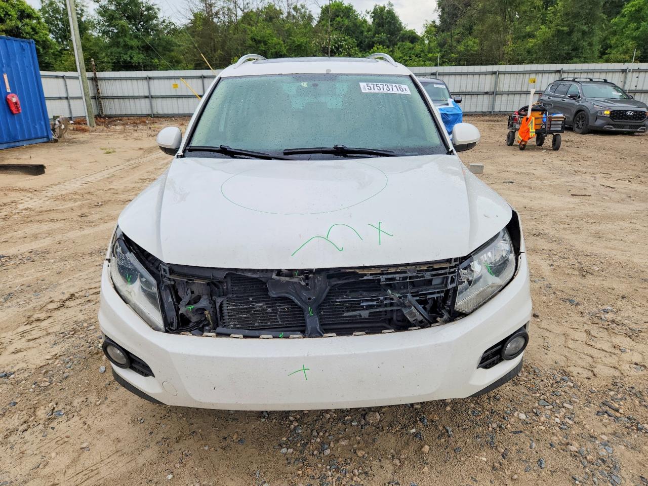2014 Volkswagen Tiguan S White vin: WVGAV3AX1EW540878