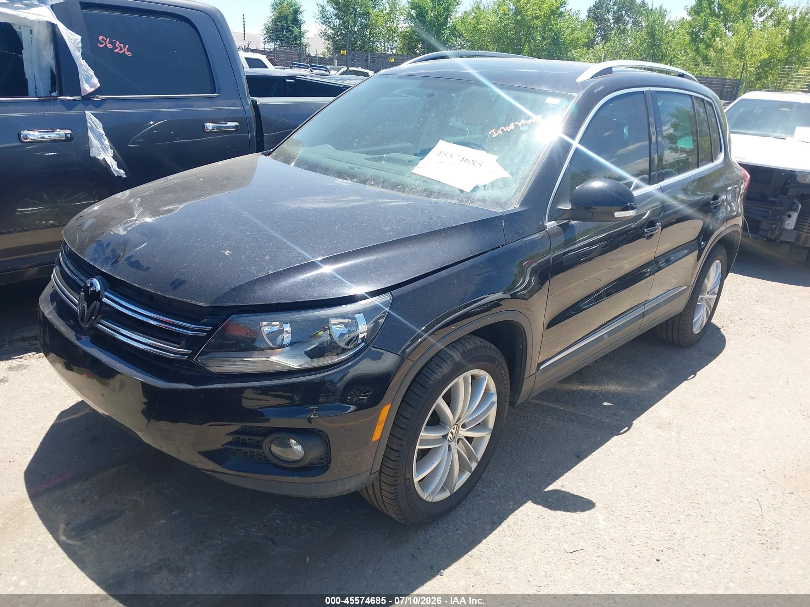 2014 Volkswagen Tiguan Sel Черный vin: WVGAV3AX1EW562265