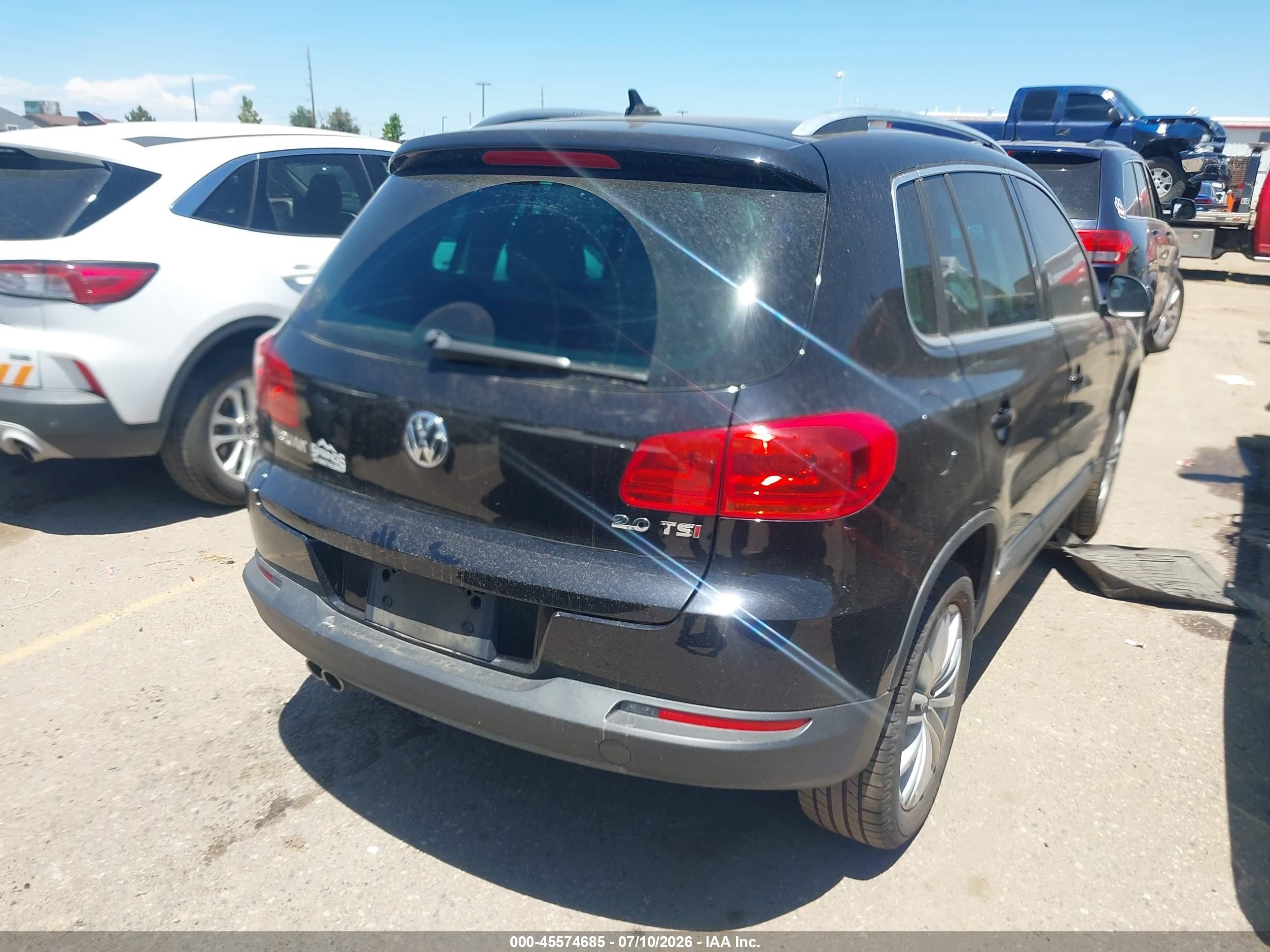 2014 Volkswagen Tiguan Sel Черный vin: WVGAV3AX1EW562265