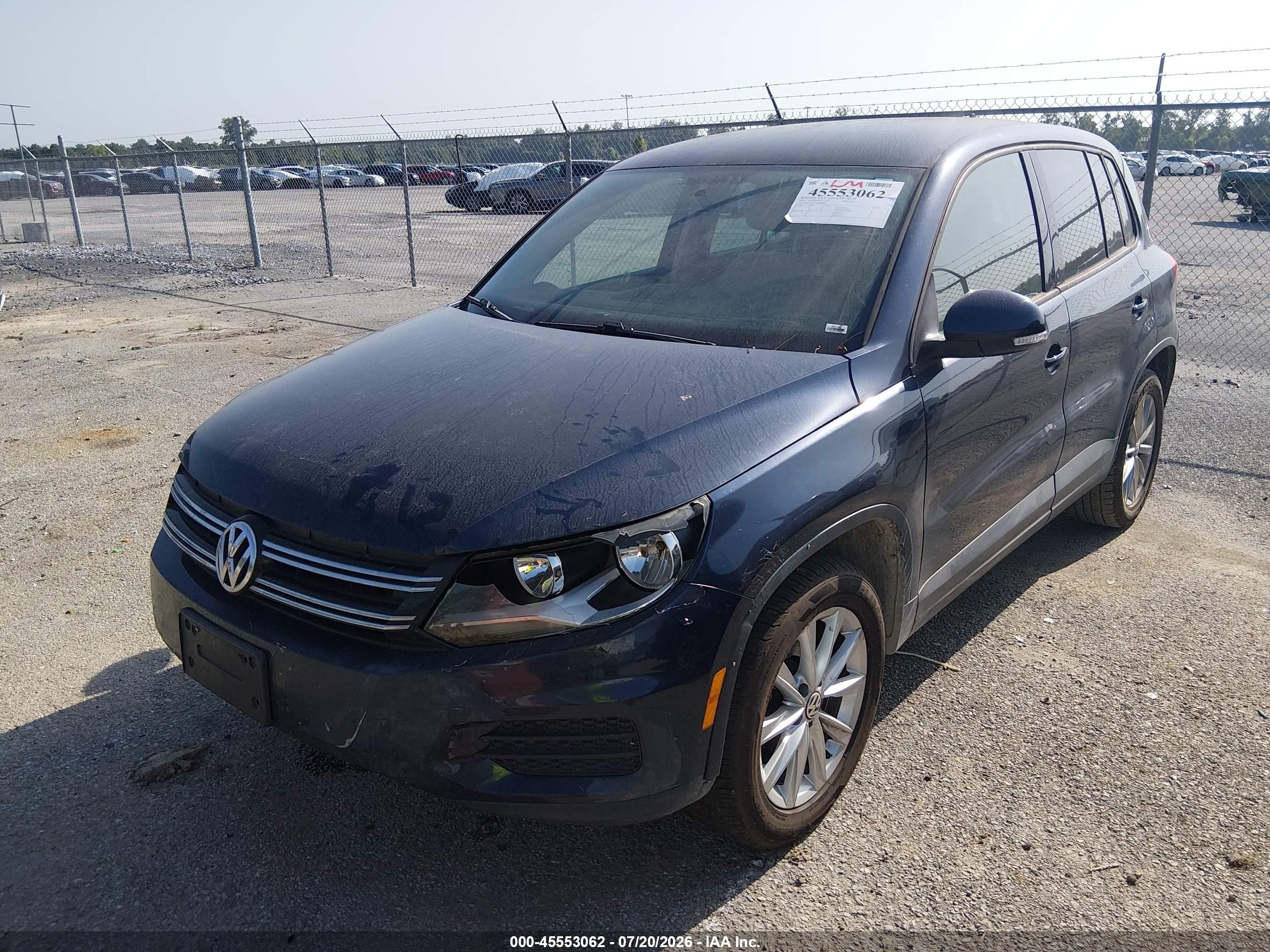 2014 Volkswagen Tiguan Se Black vin: WVGAV3AX1EW587697