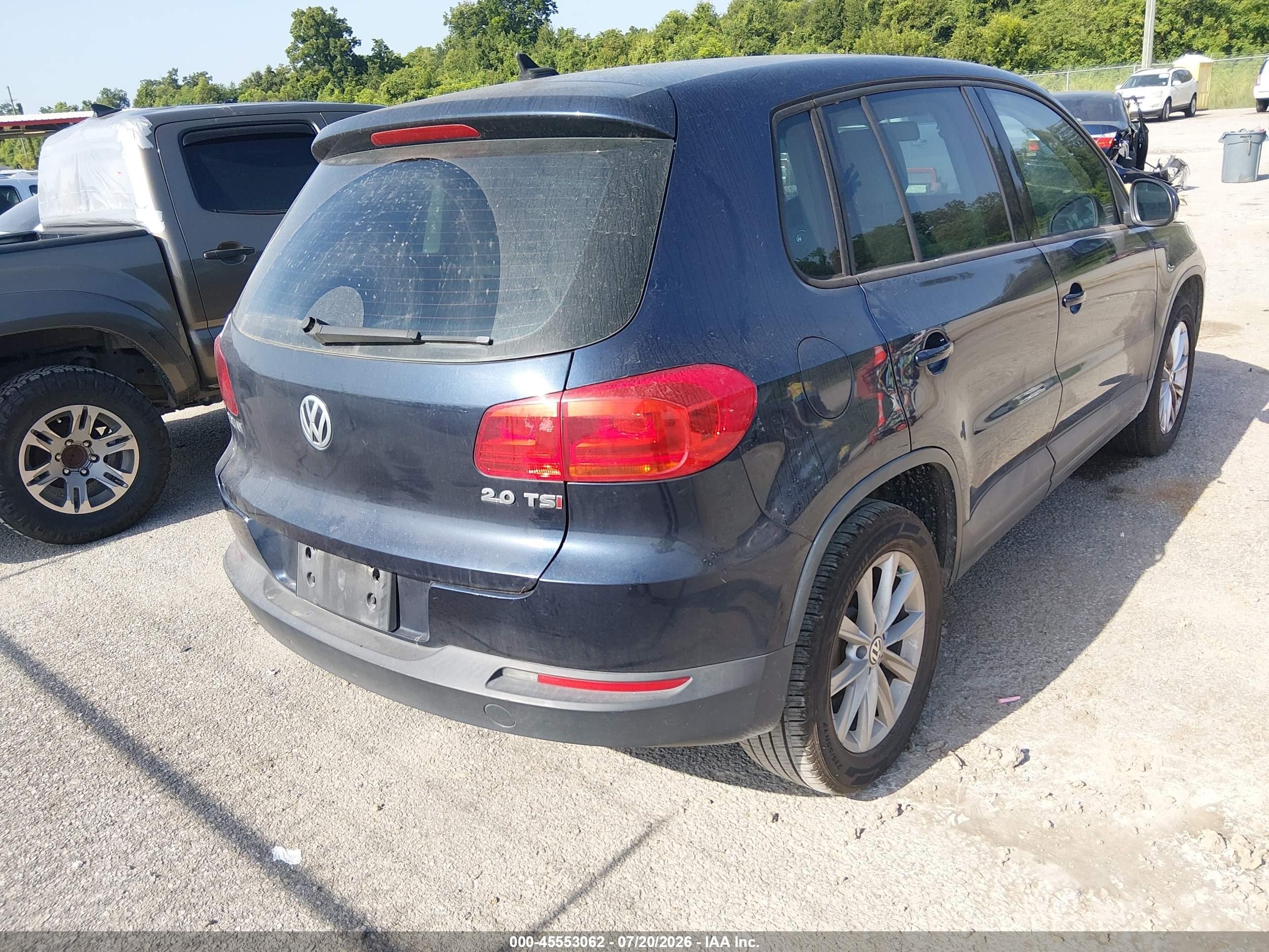 2014 Volkswagen Tiguan Se Black vin: WVGAV3AX1EW587697