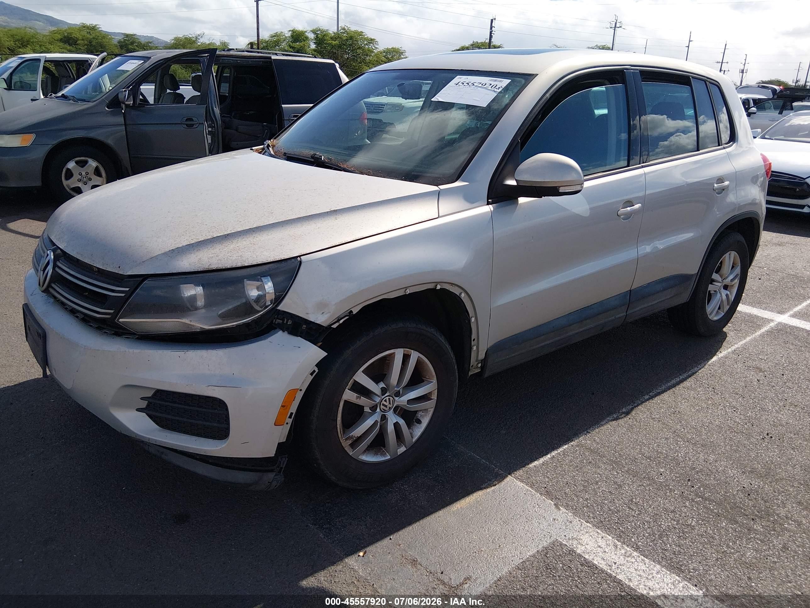 2013 Volkswagen Tiguan S Silver vin: WVGAV3AX2DW615974