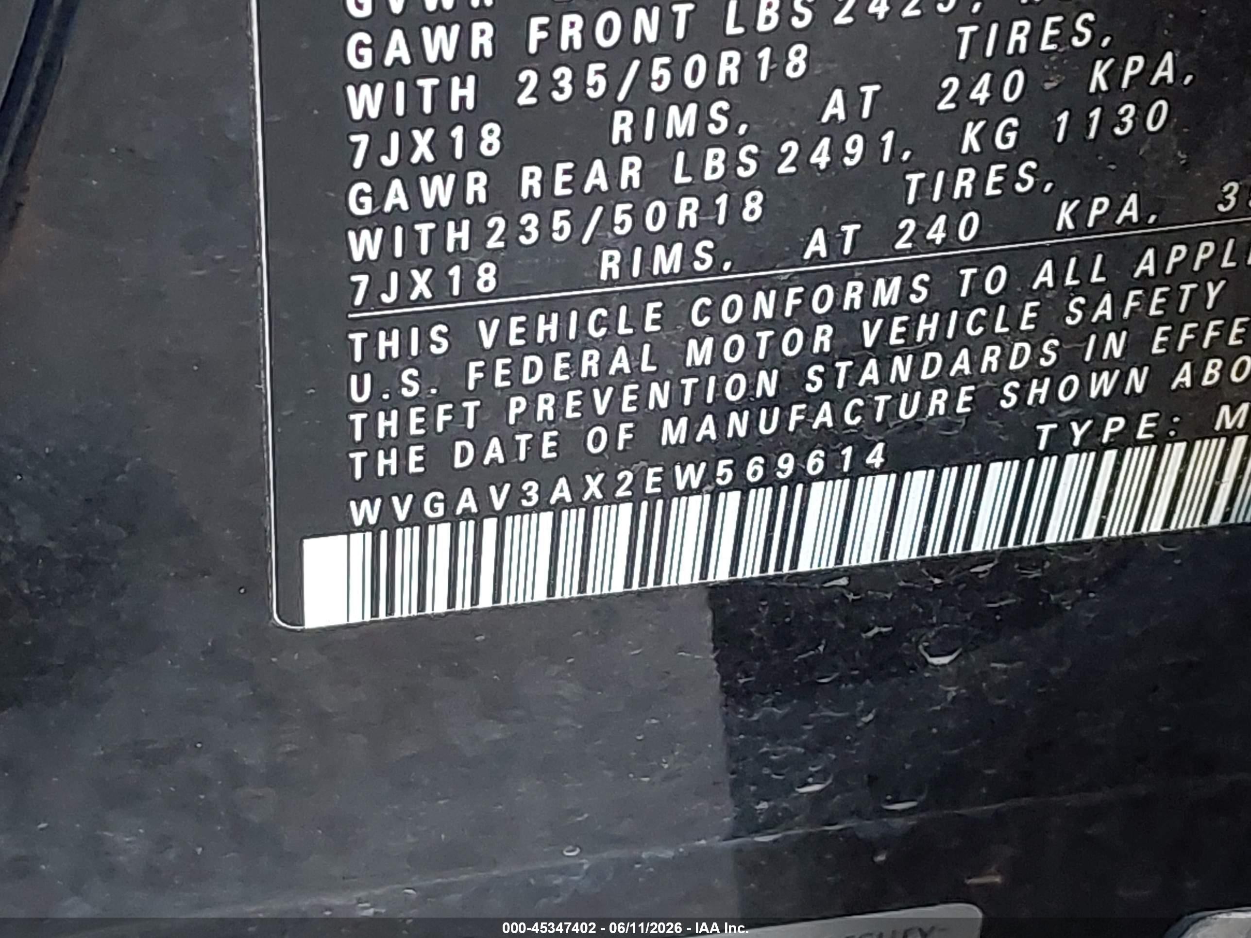 2014 Volkswagen Tiguan Sel Black vin: WVGAV3AX2EW569614