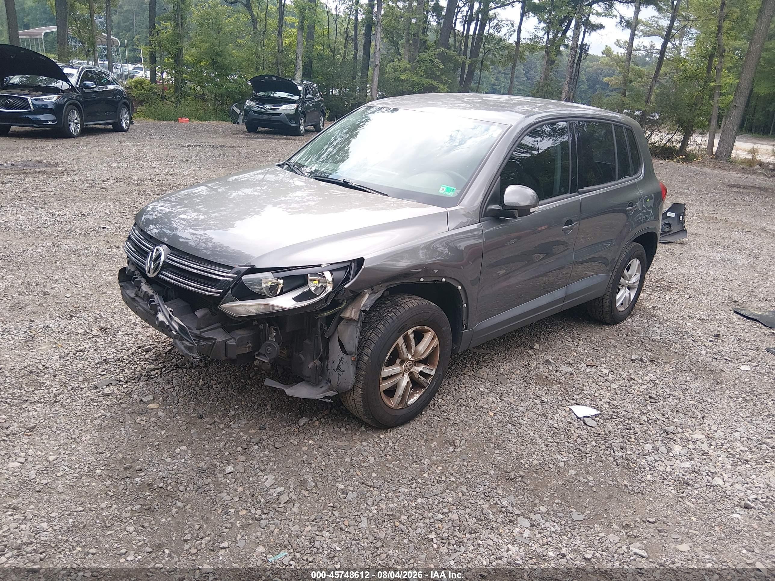 2014 Volkswagen Tiguan S Gray vin: WVGAV3AX2EW600943