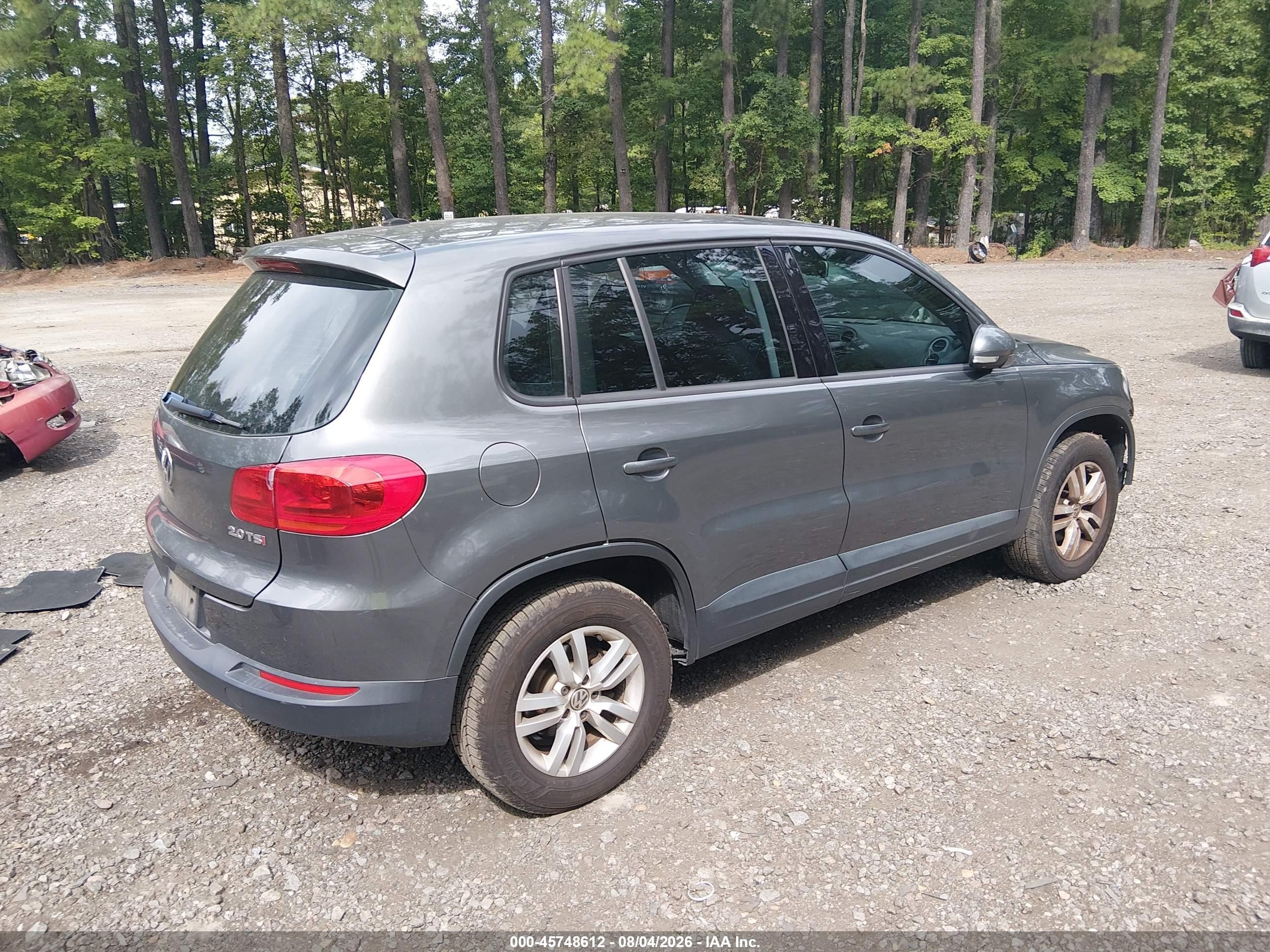 2014 Volkswagen Tiguan S Gray vin: WVGAV3AX2EW600943