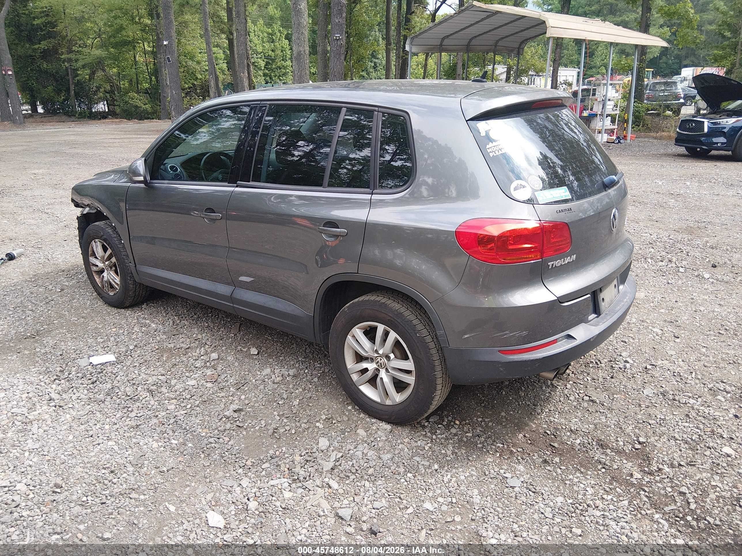 2014 Volkswagen Tiguan S Gray vin: WVGAV3AX2EW600943