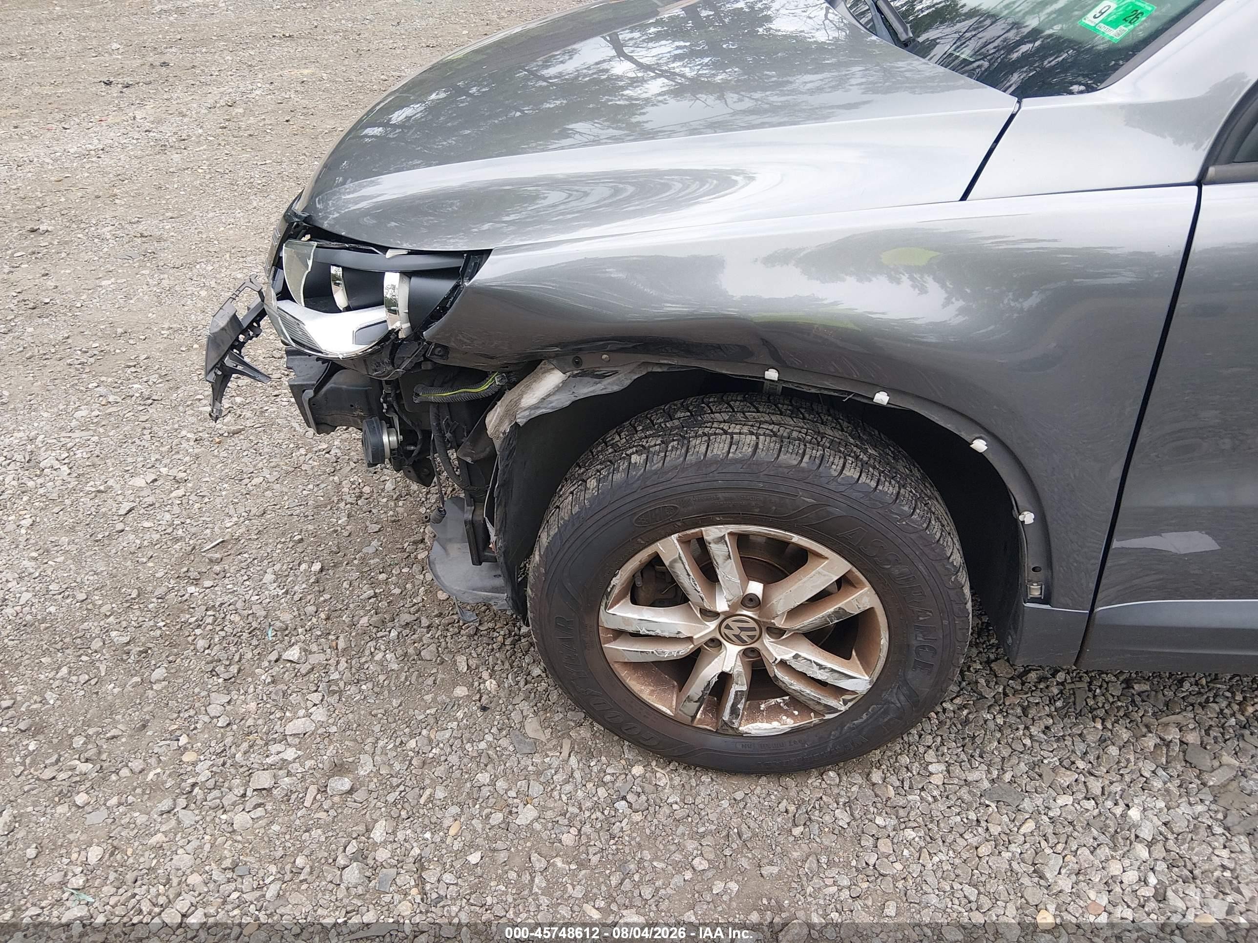 2014 Volkswagen Tiguan S Gray vin: WVGAV3AX2EW600943