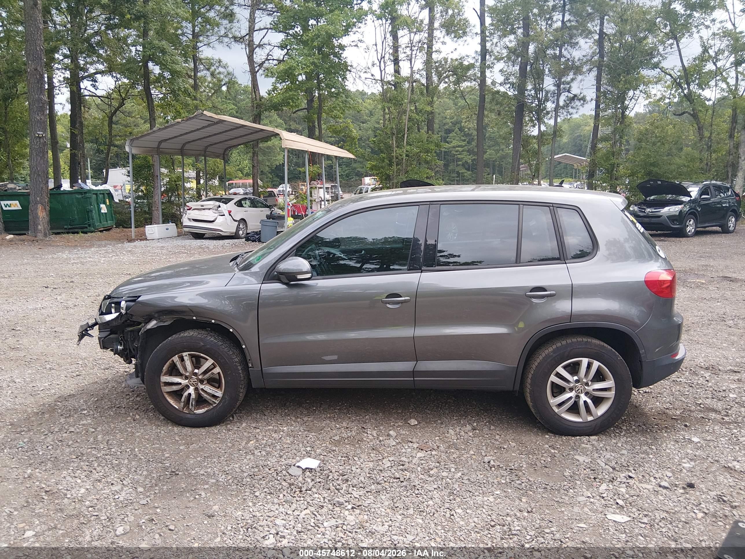 2014 Volkswagen Tiguan S Gray vin: WVGAV3AX2EW600943
