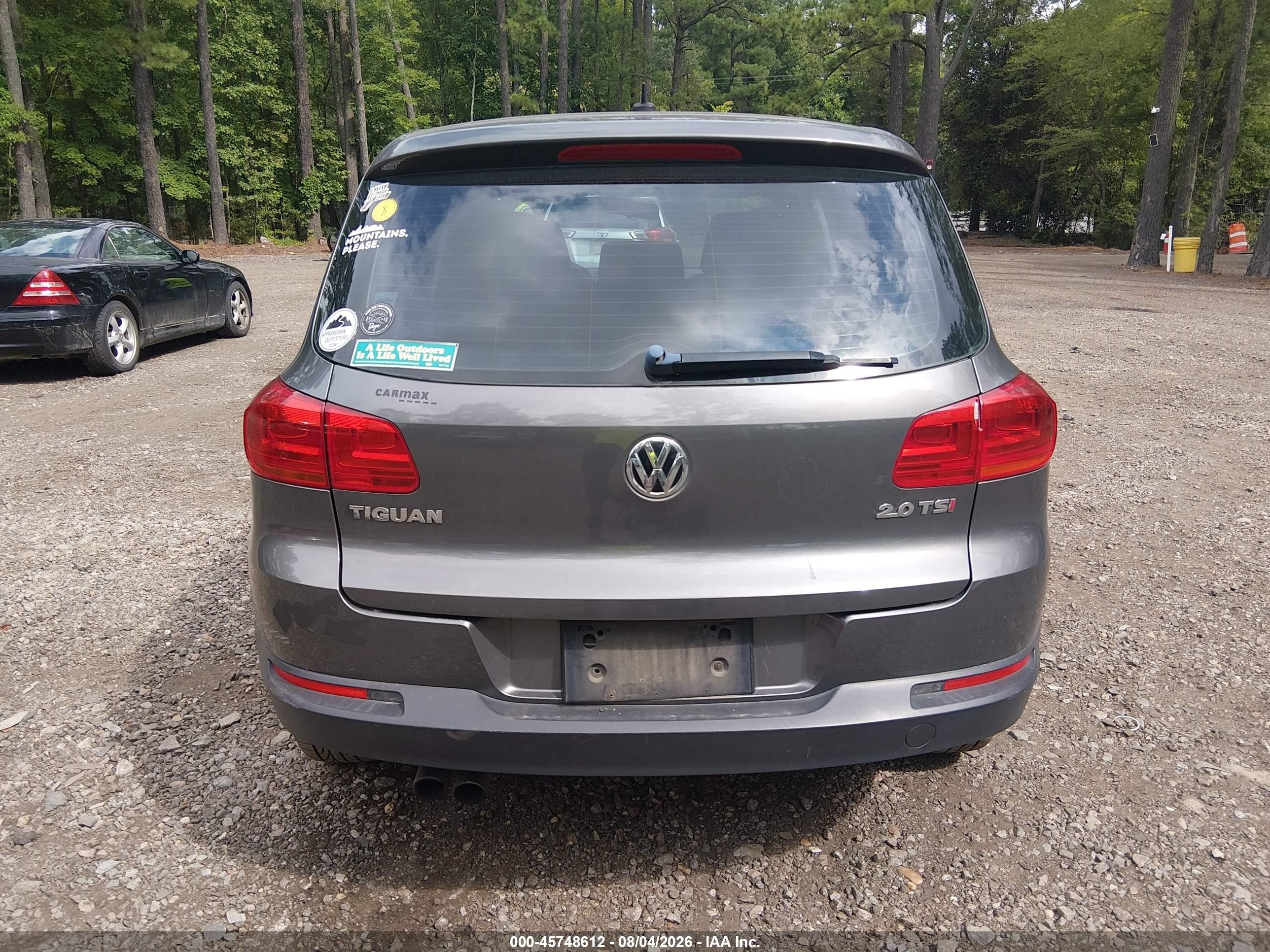 2014 Volkswagen Tiguan S Gray vin: WVGAV3AX2EW600943