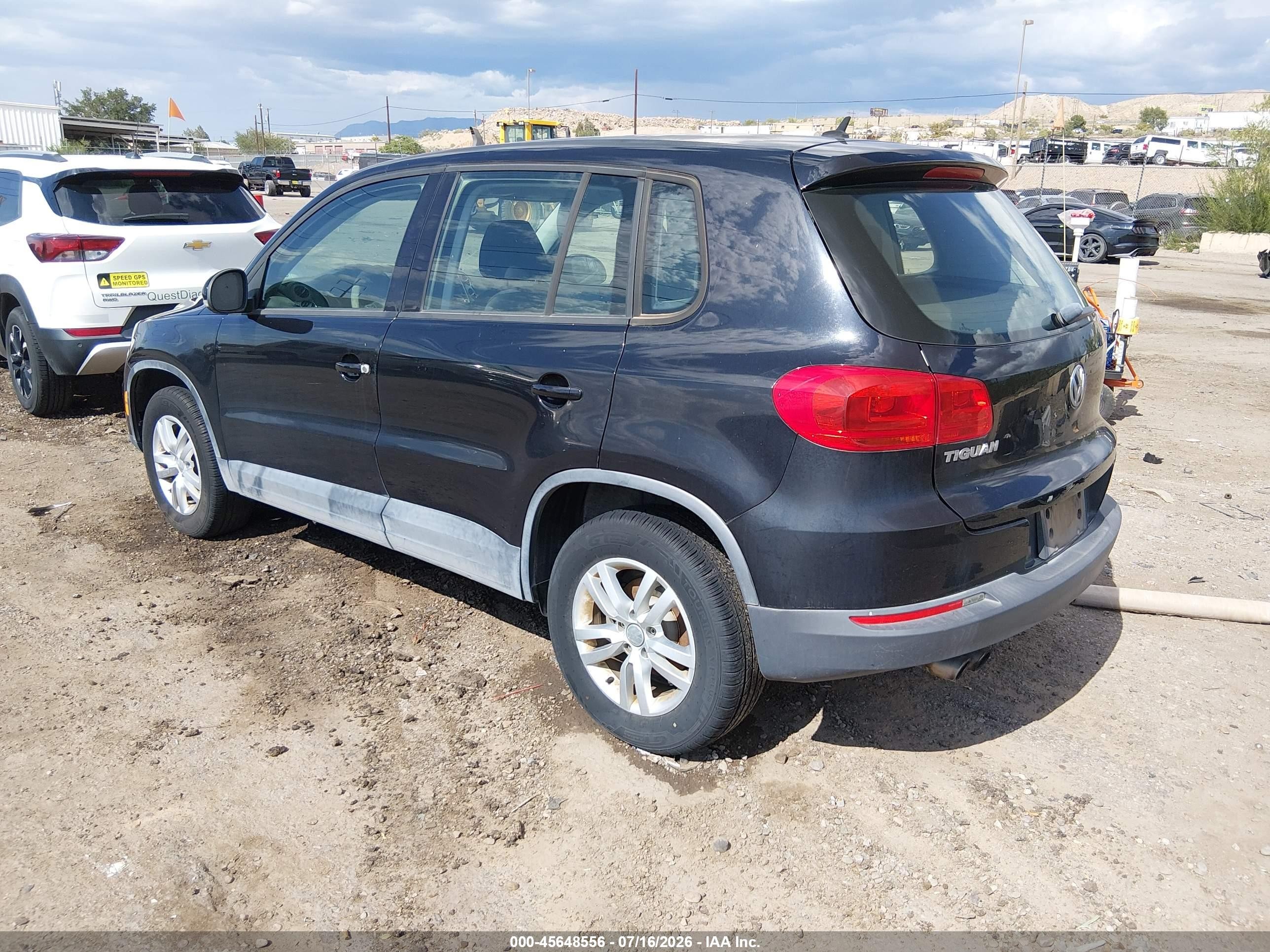 2013 Volkswagen Tiguan S Black vin: WVGAV3AX4DW593587