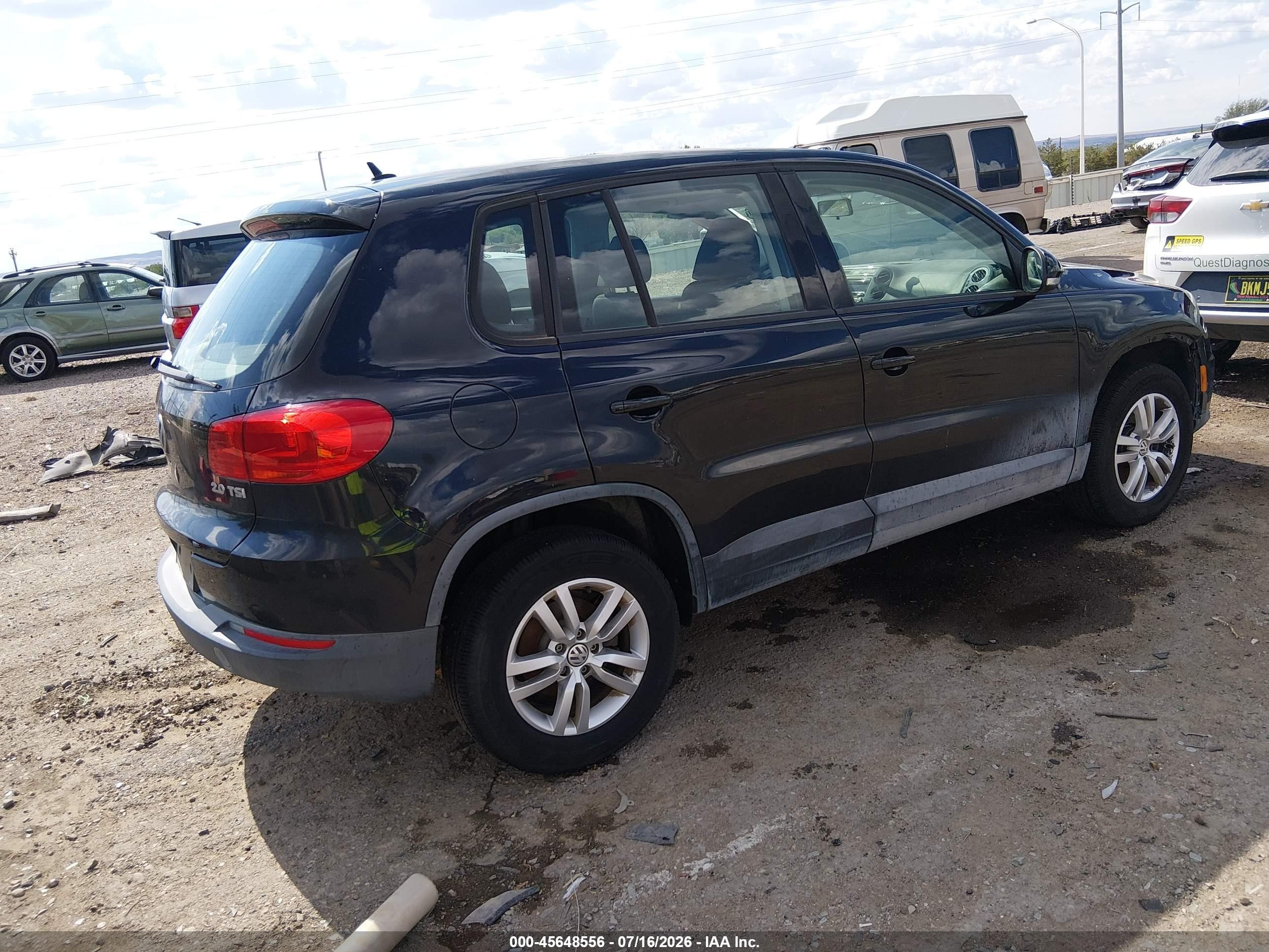 2013 Volkswagen Tiguan S Black vin: WVGAV3AX4DW593587