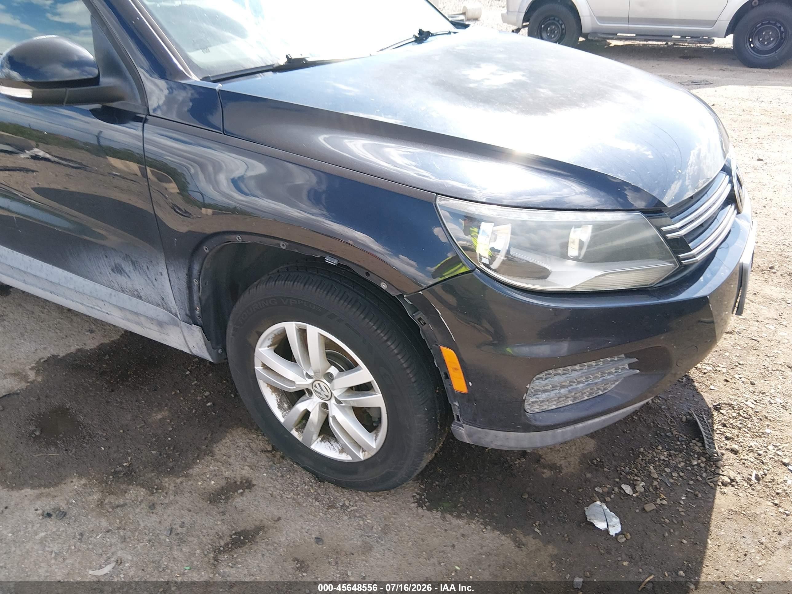 2013 Volkswagen Tiguan S Black vin: WVGAV3AX4DW593587