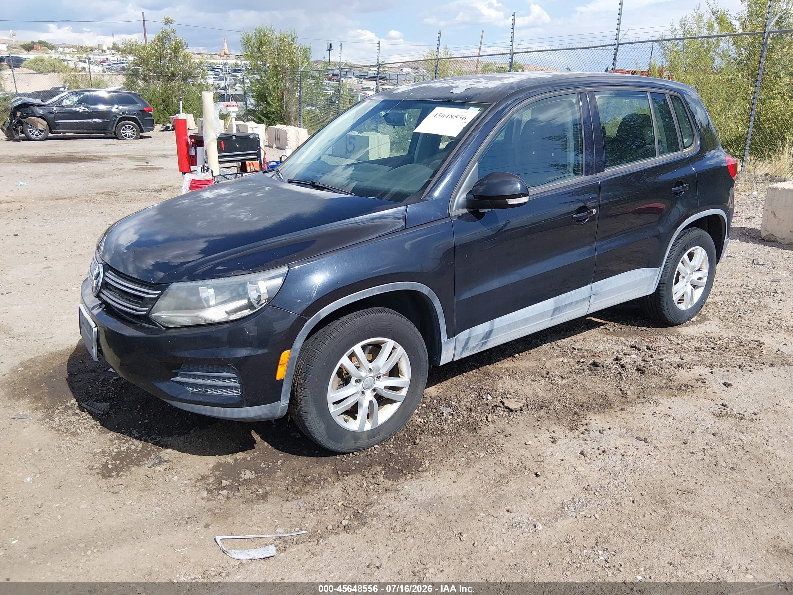 2013 Volkswagen Tiguan S Black vin: WVGAV3AX4DW593587