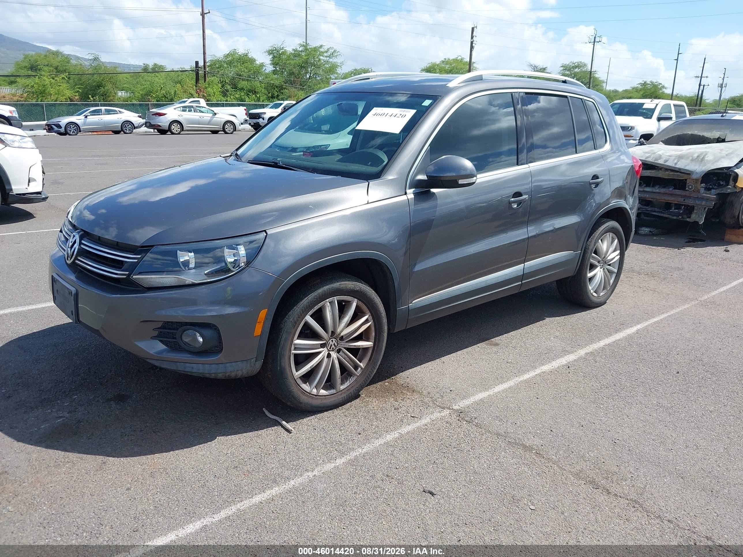 2013 Volkswagen Tiguan Se Gray vin: WVGAV3AX4DW604796