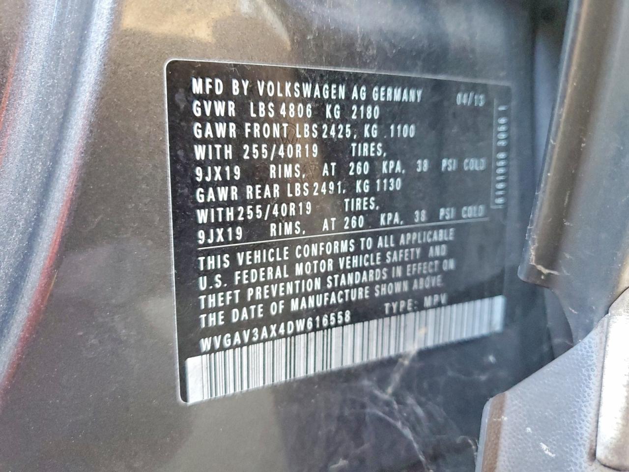 2013 Volkswagen Tiguan S Серый vin: WVGAV3AX4DW616558