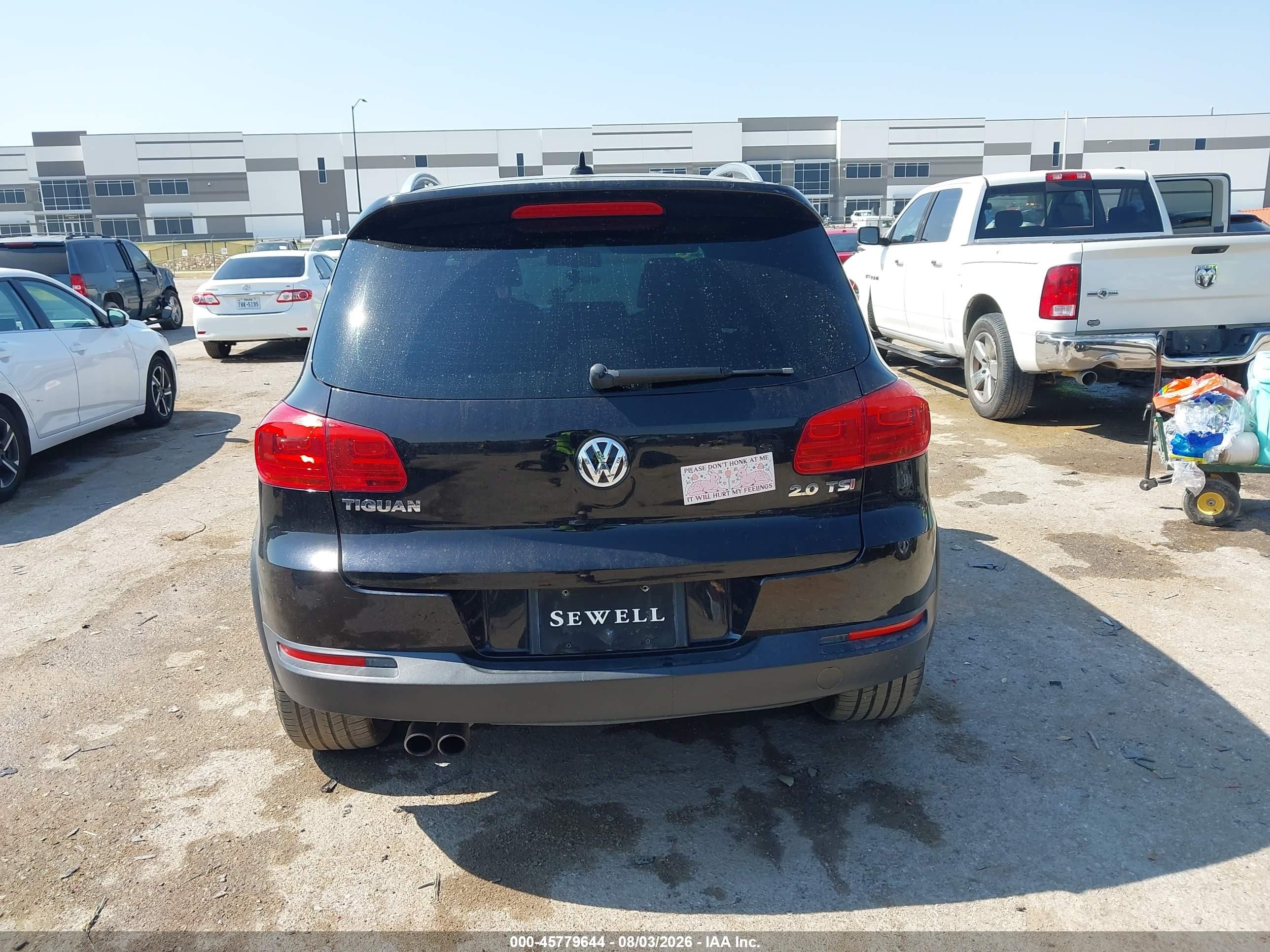 2014 Volkswagen Tiguan R-line Black vin: WVGAV3AX4EW054551