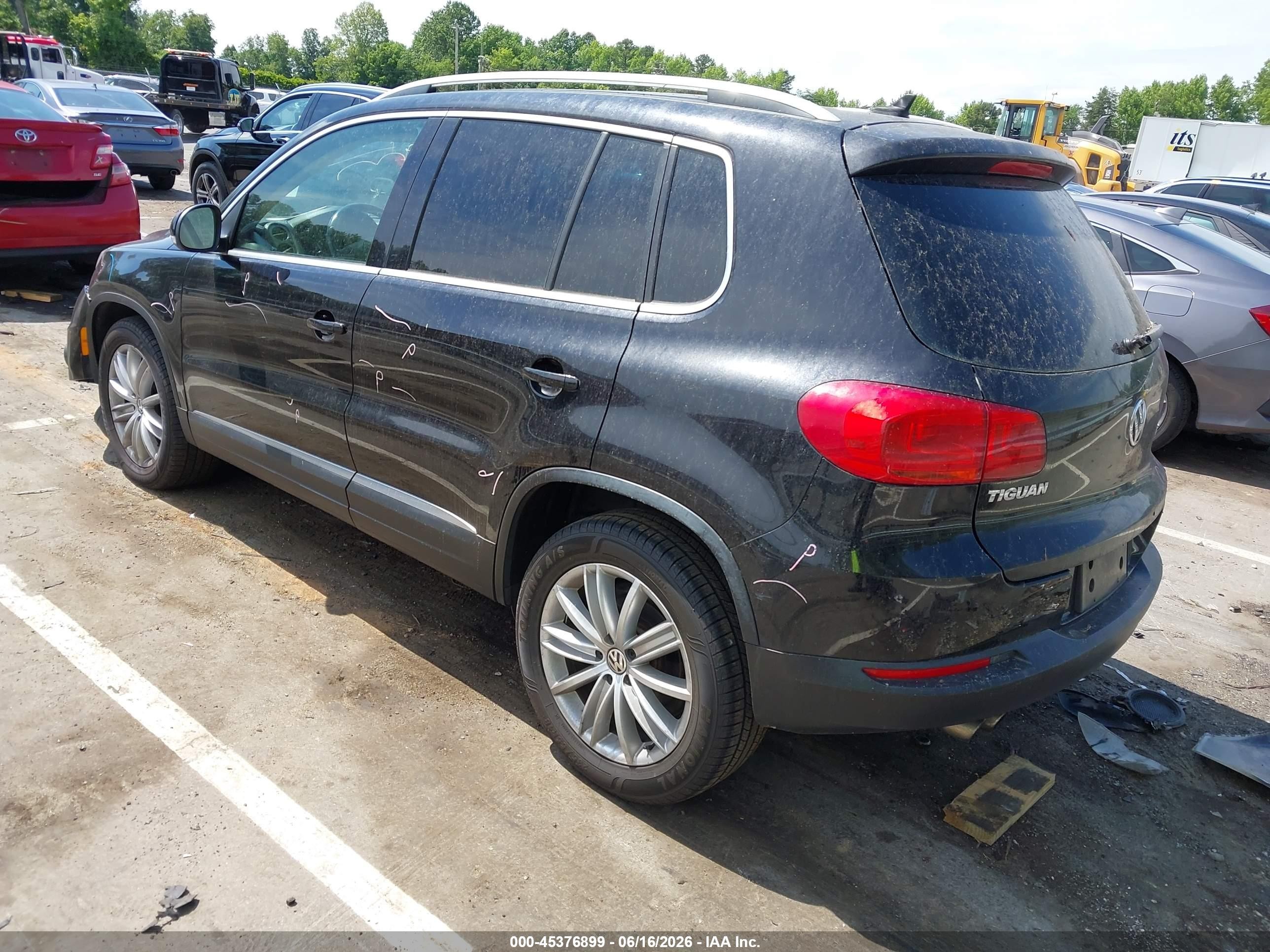2014 Volkswagen Tiguan Sel Black vin: WVGAV3AX4EW558131